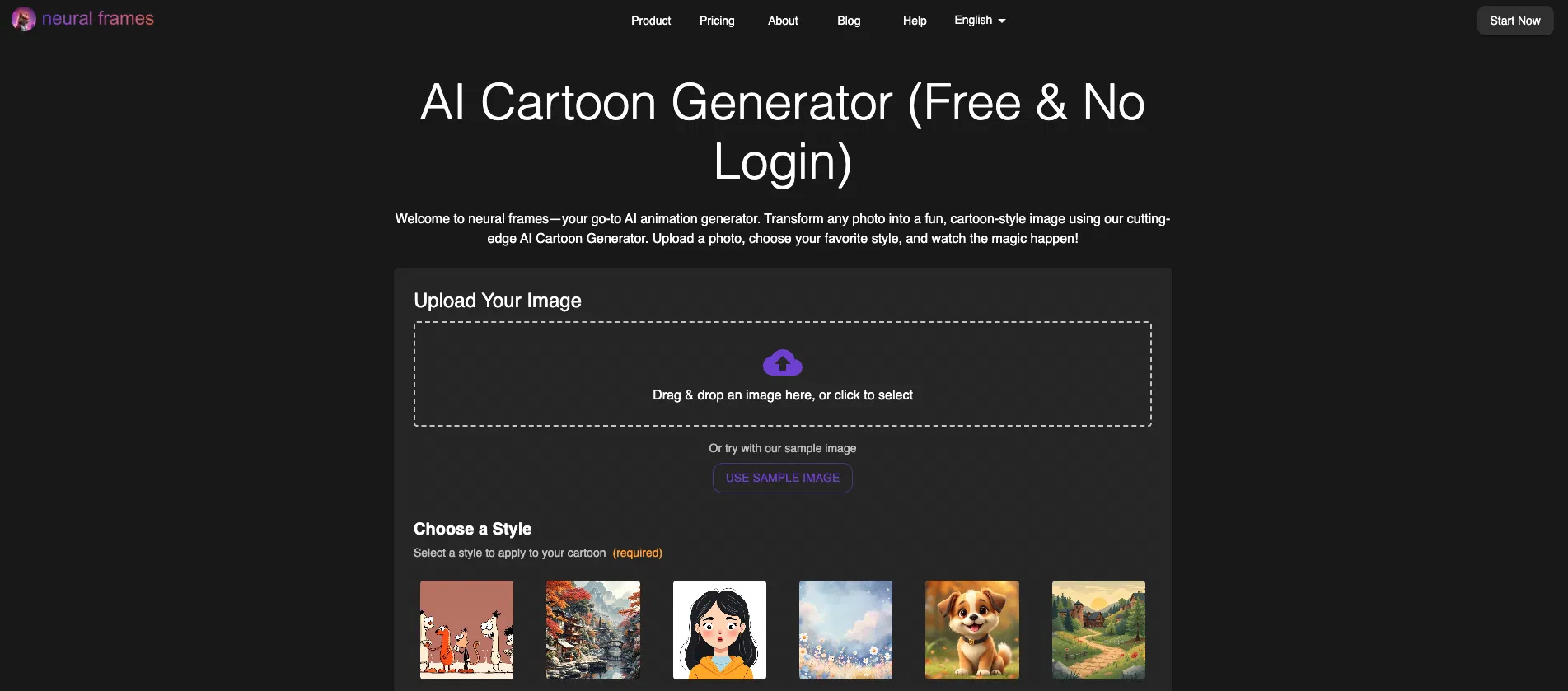 Neural Frames Cartoon Generator