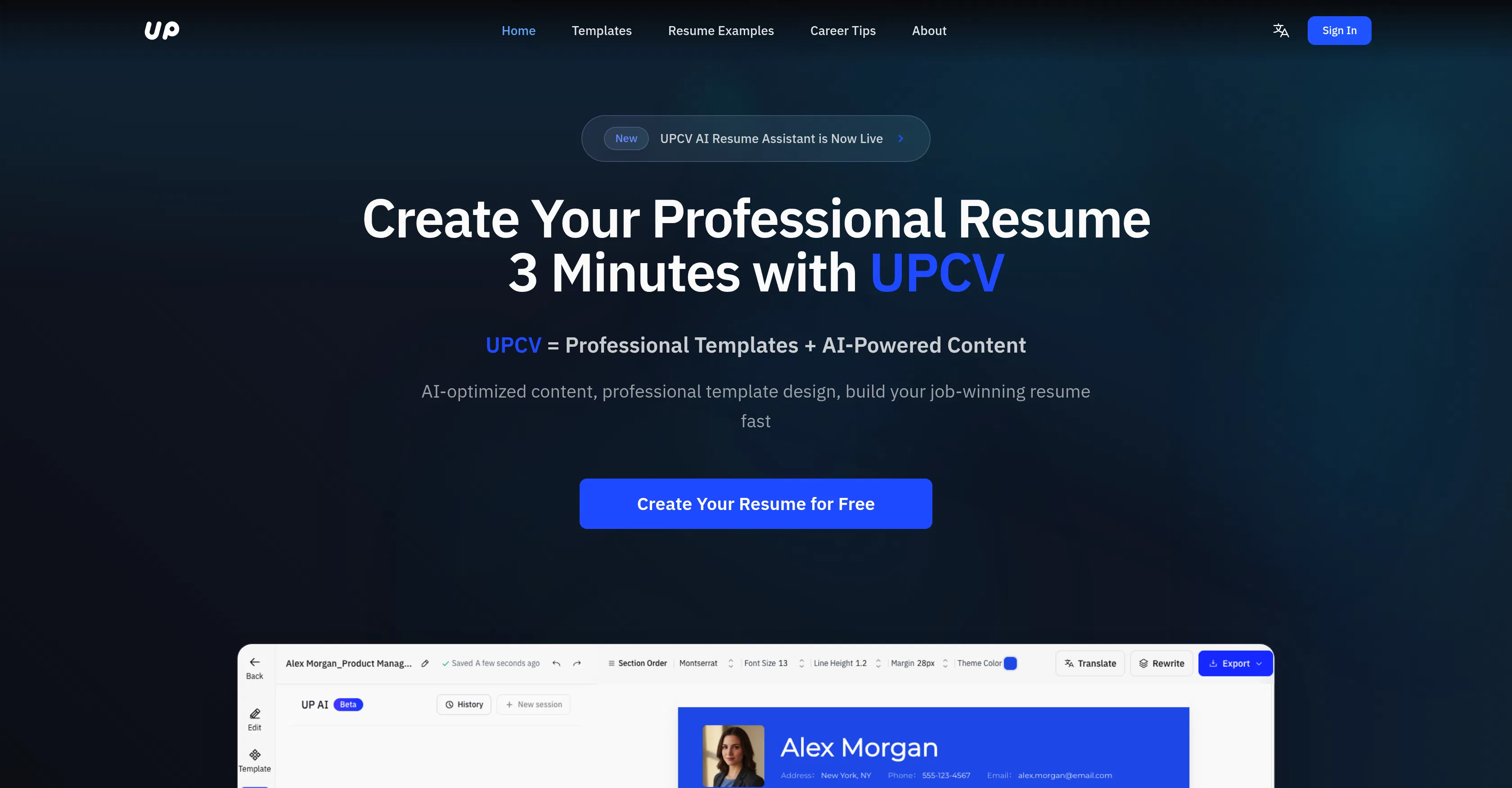 UPCV - AI Resume Builder
