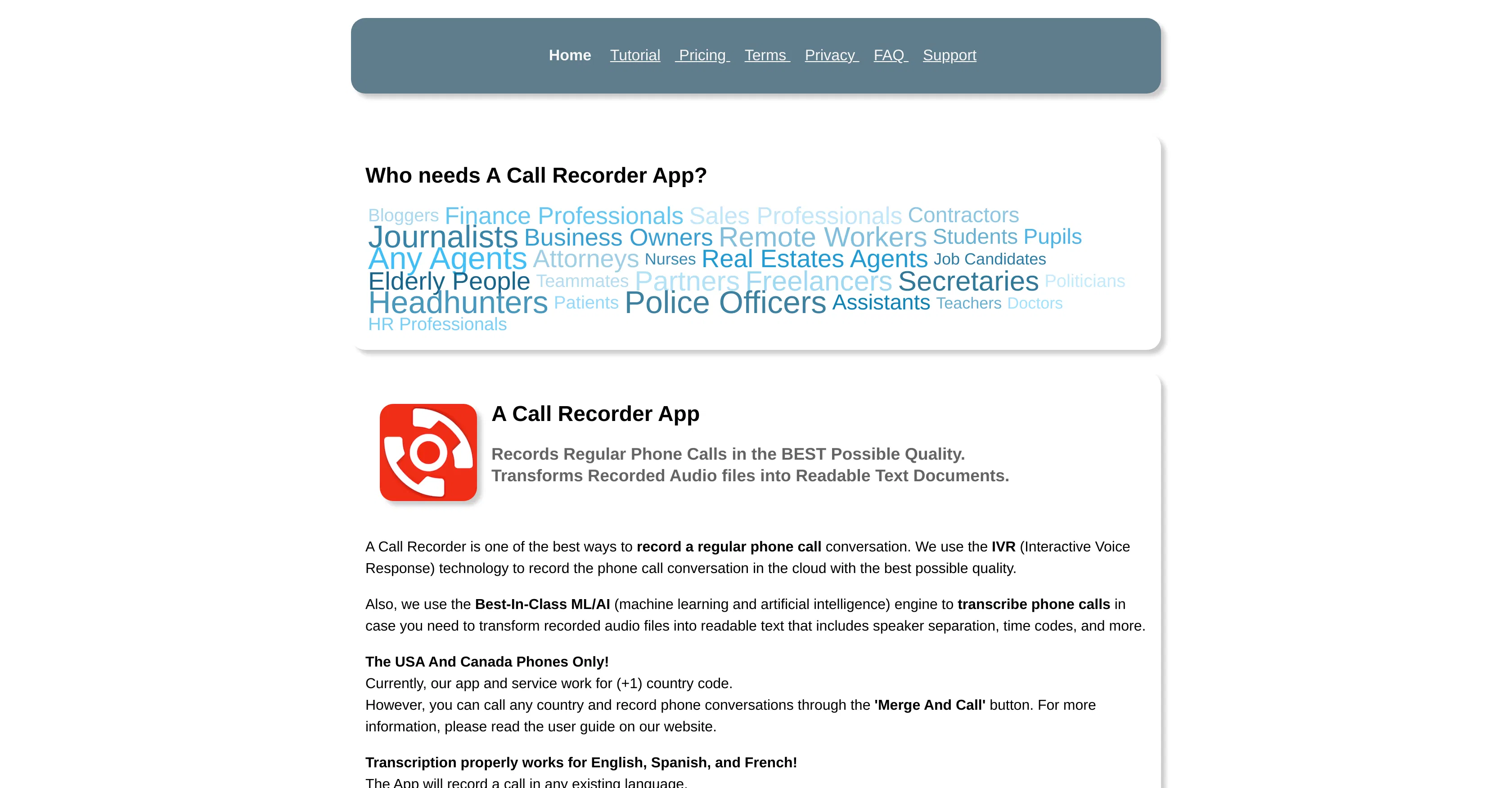 Acallrecorder screenshot