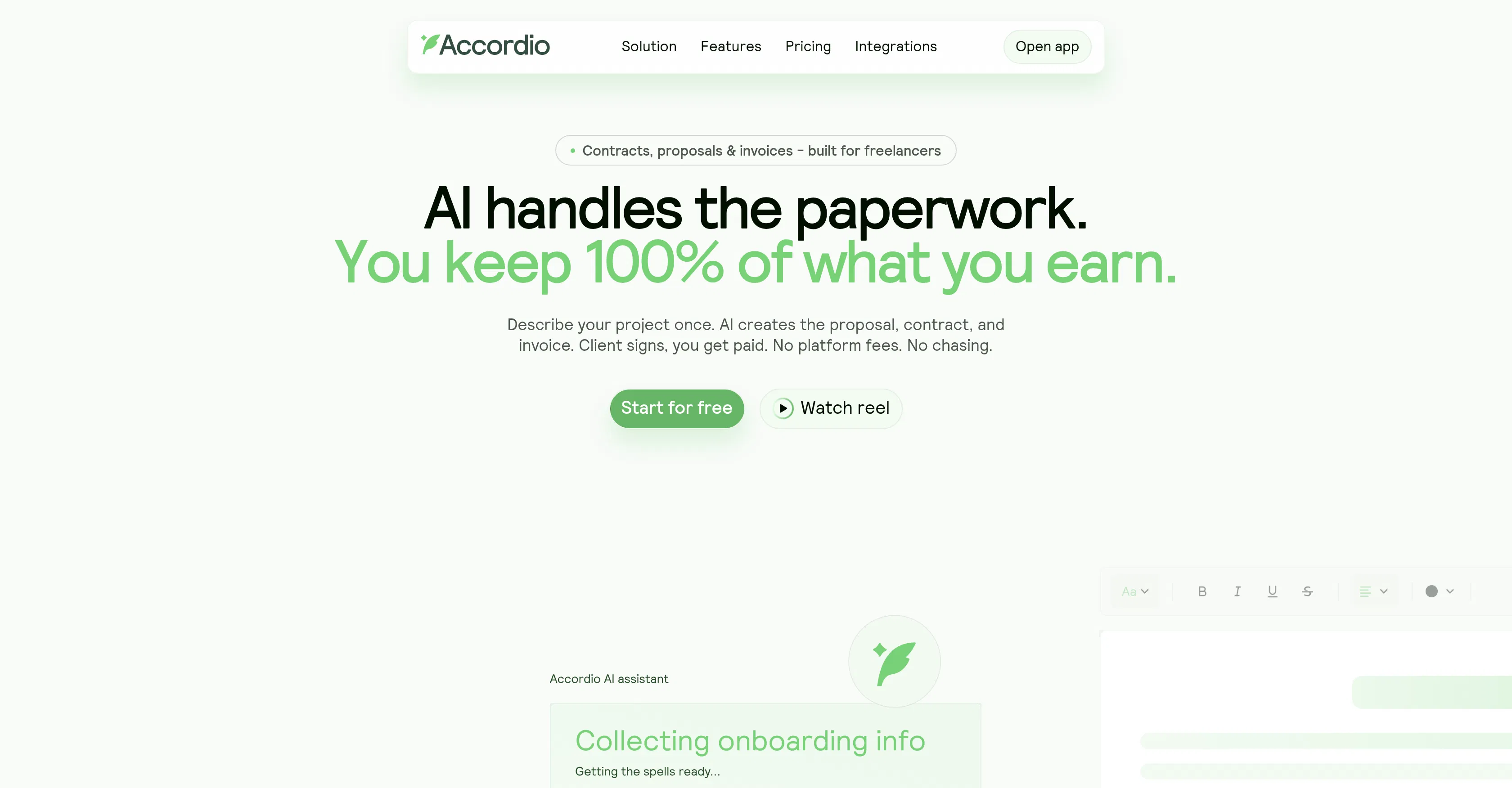 Accordio AI screenshot