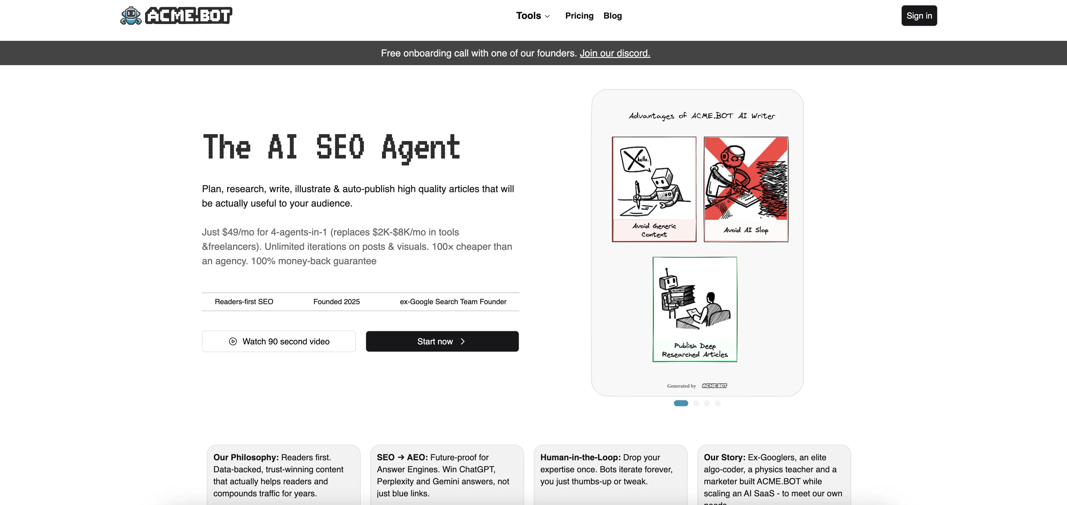 ACME.BOT - AI SEO Writer + AI Diagram Generator screenshot