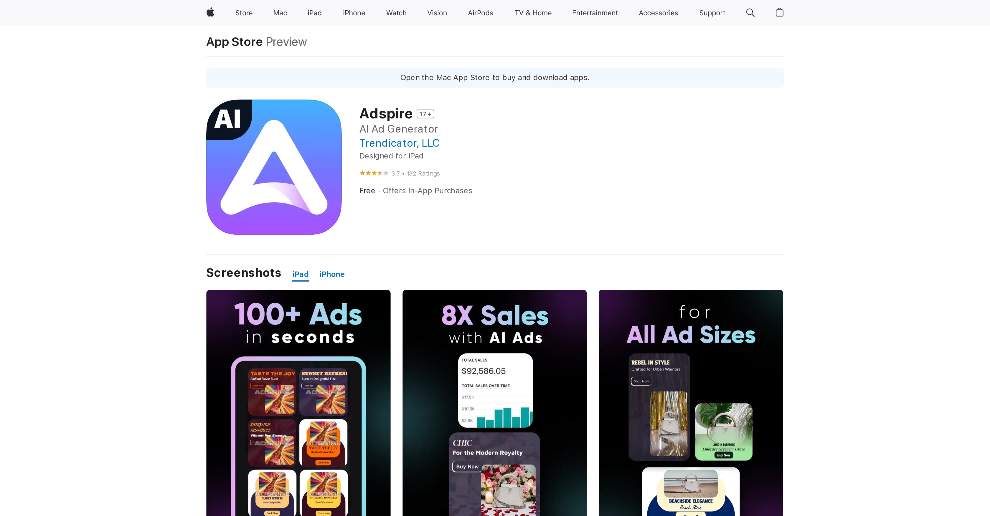 Adspire screenshot