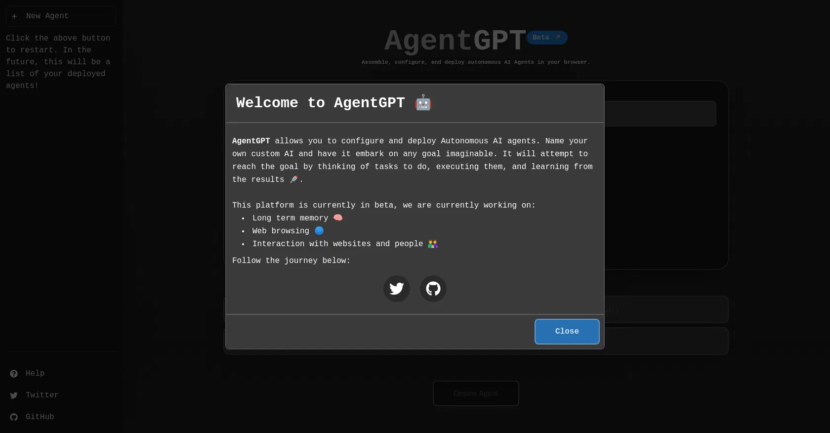 Agentgpt screenshot
