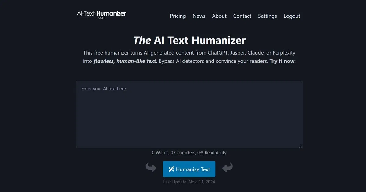 AI-Text-Humanizer.com screenshot