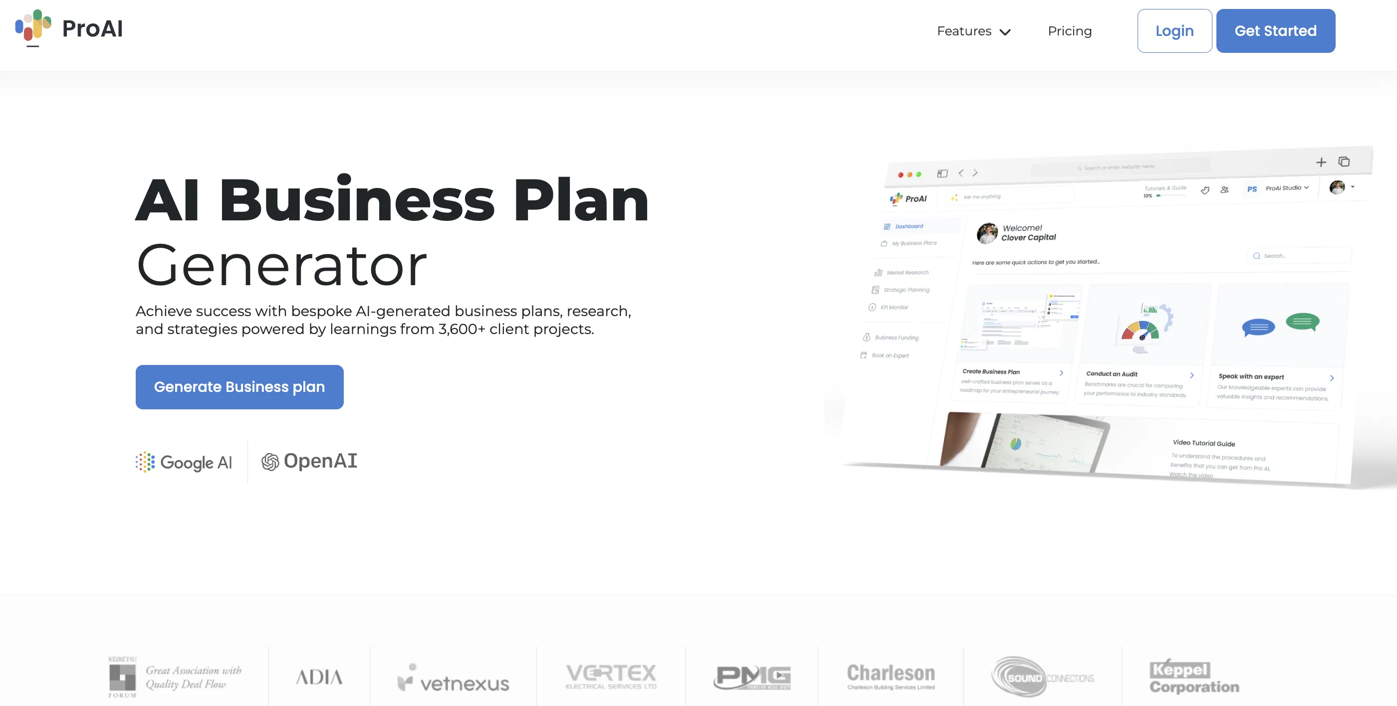 AI Business Plan screenshot