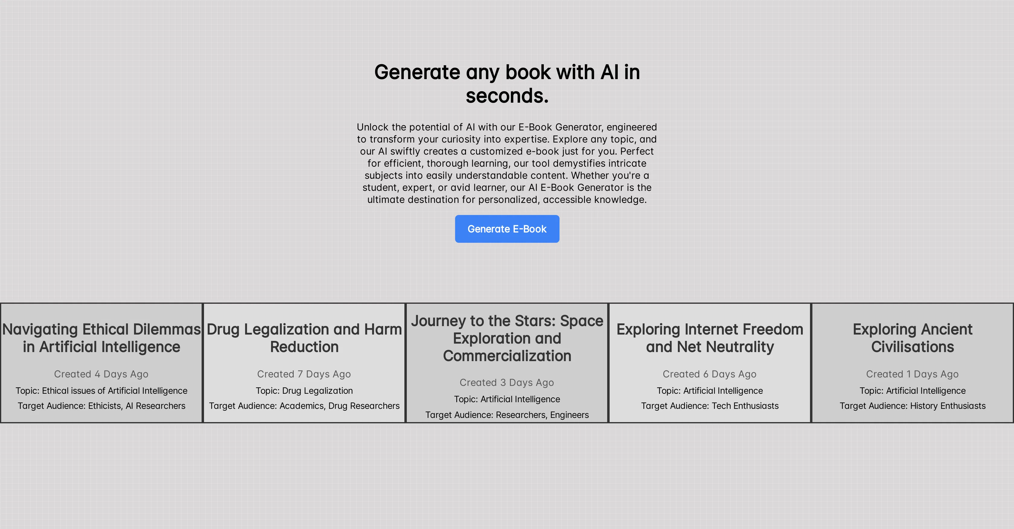 AI E-books screenshot