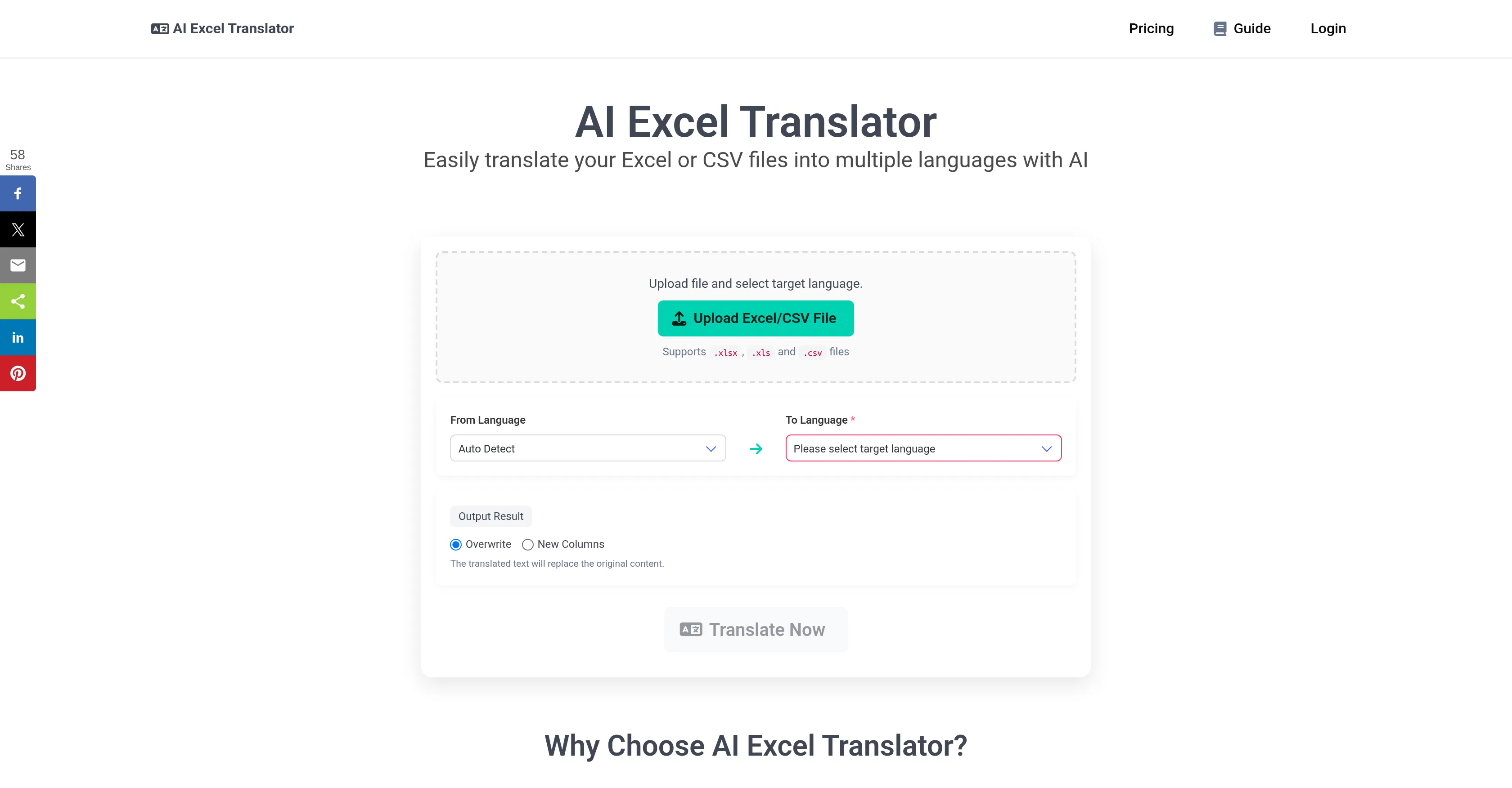 AI Excel Translator screenshot