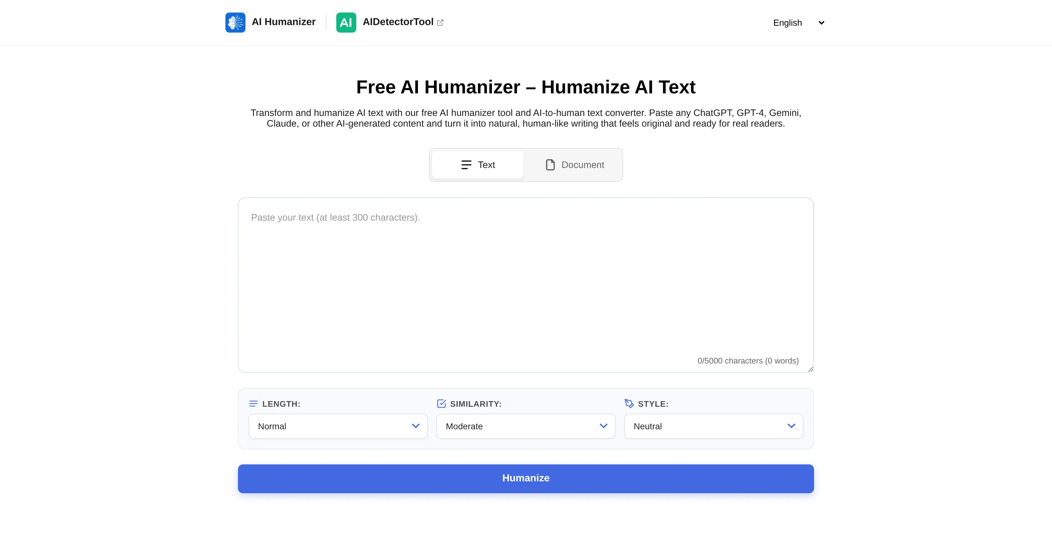 AI Humanizer Tool screenshot