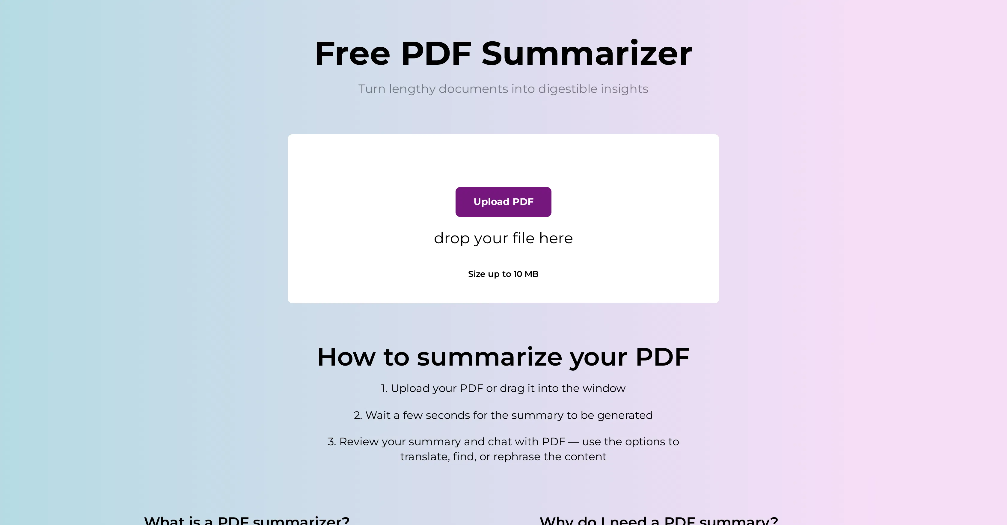 AI PDF Summarizer screenshot