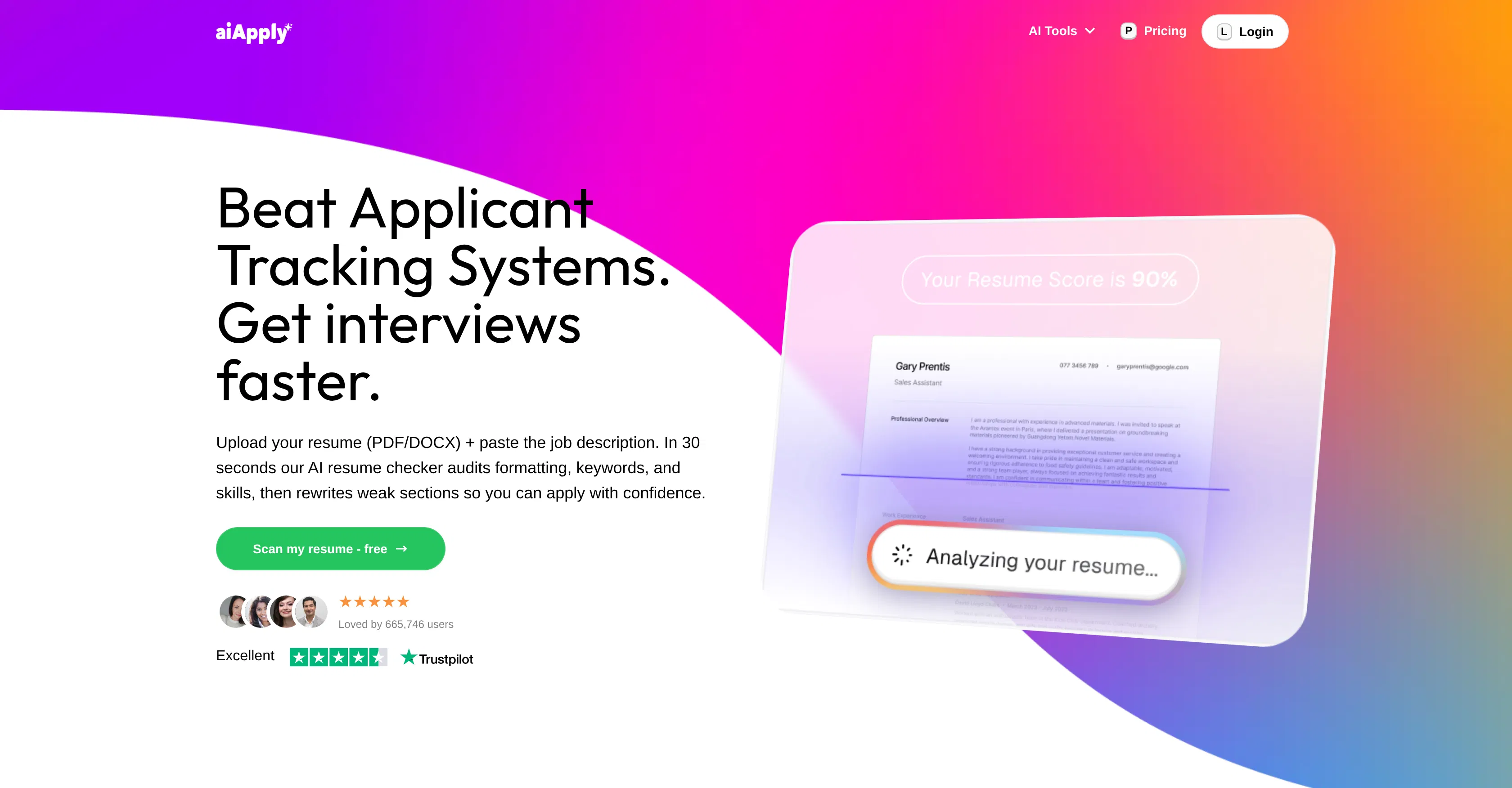 AI Resume Scanner - AIApply screenshot