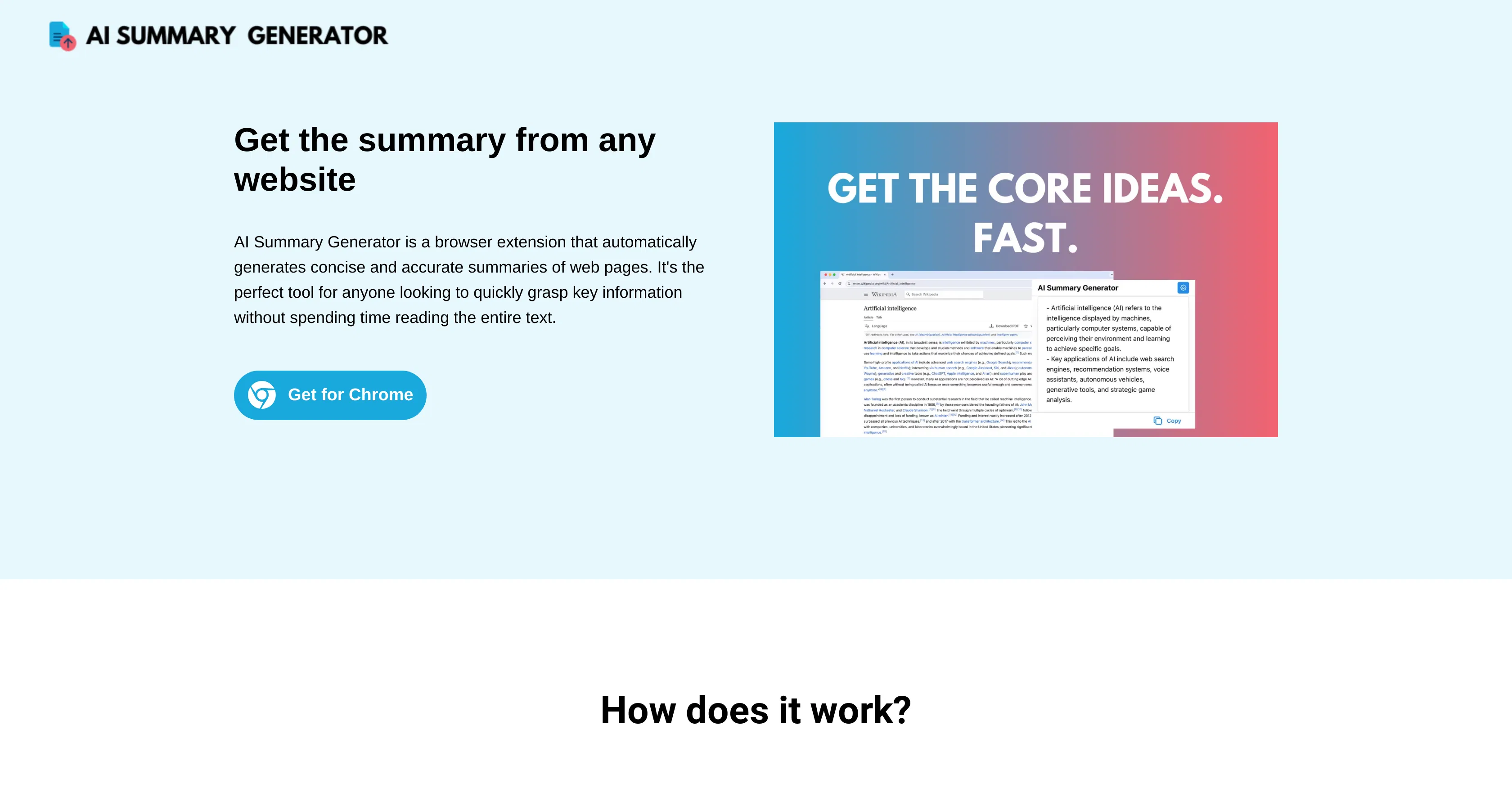 AI Summary Generator screenshot