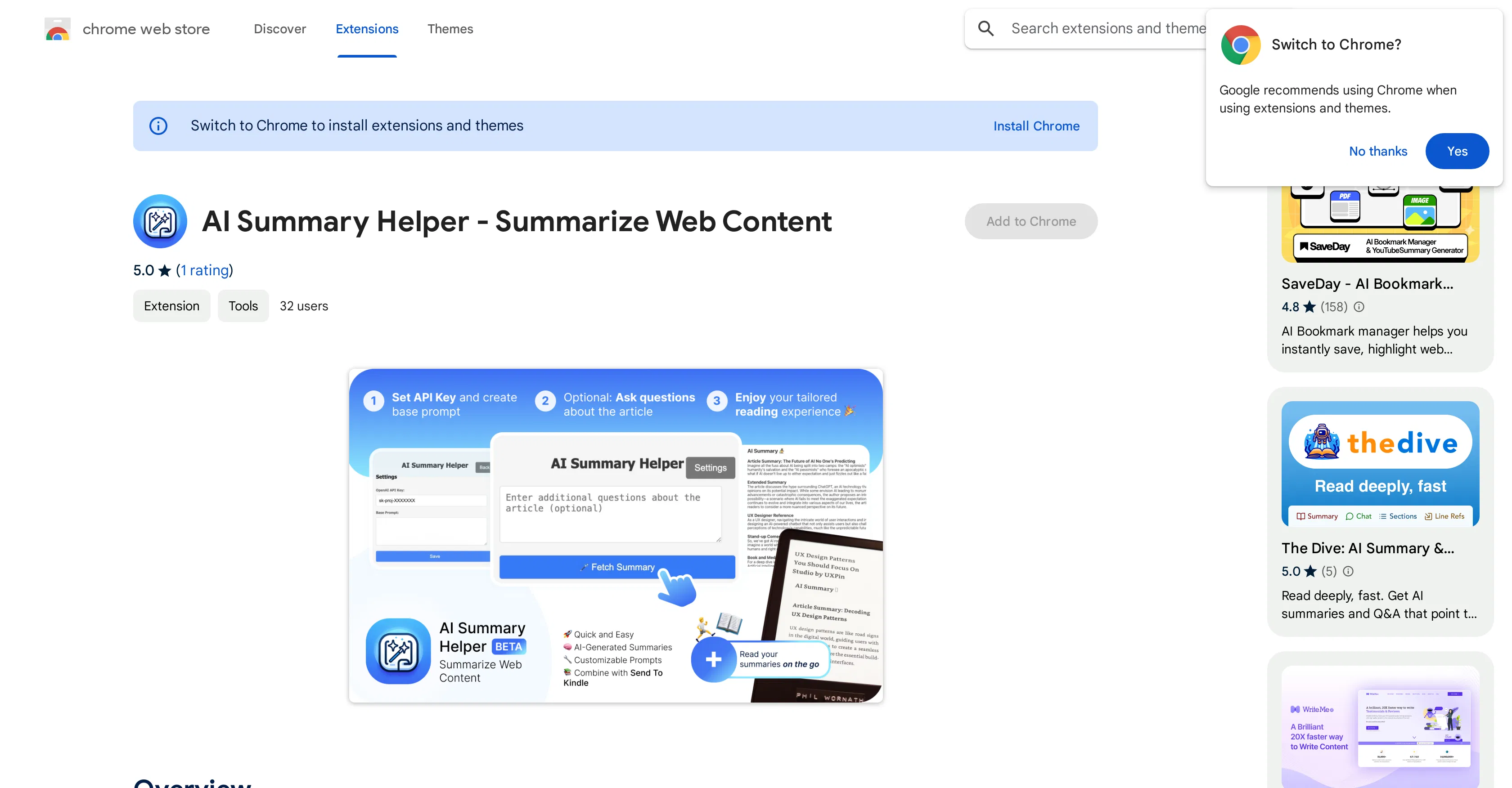 AI Summary Helper screenshot