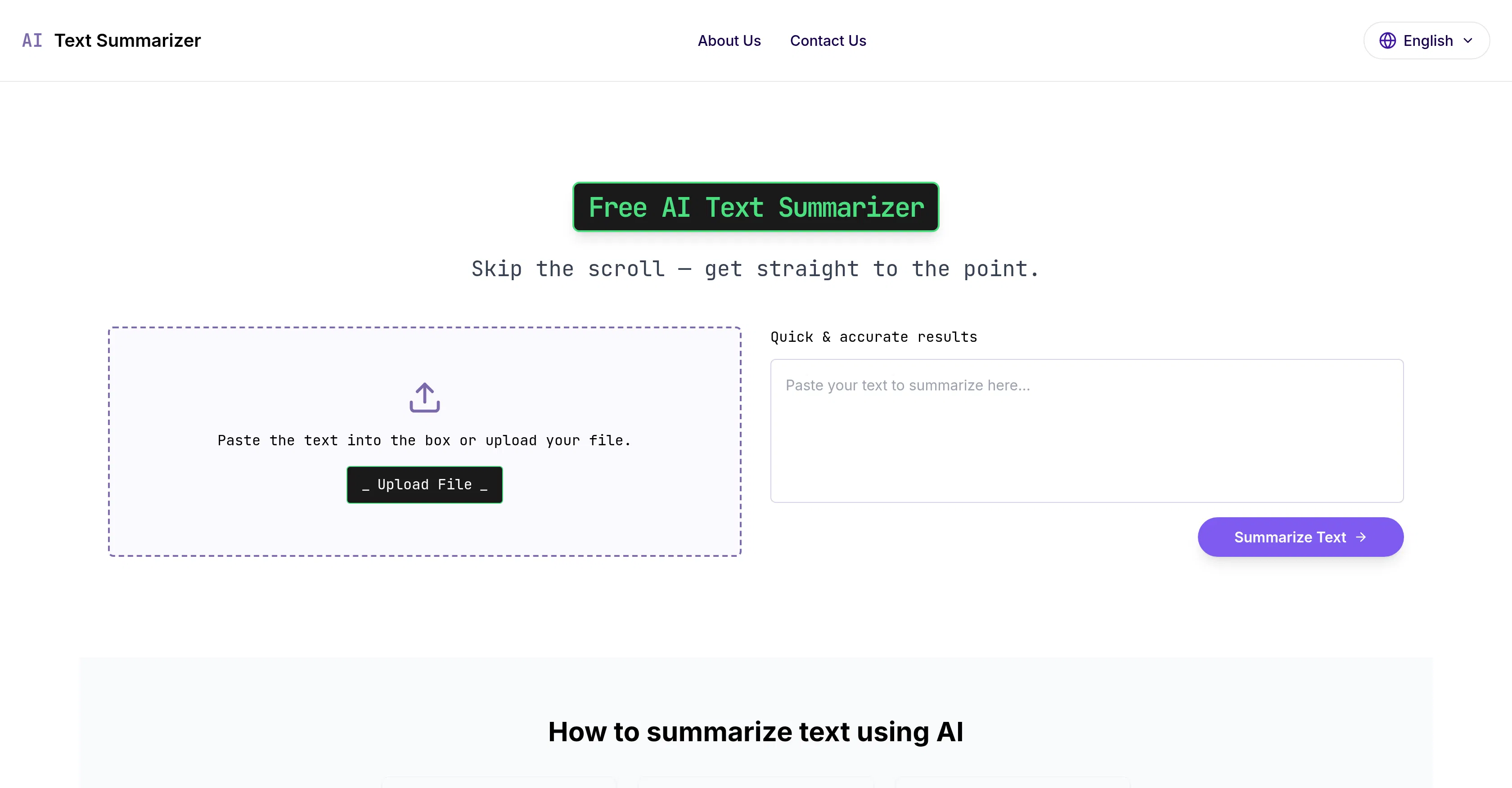 AI Text Summarizer screenshot