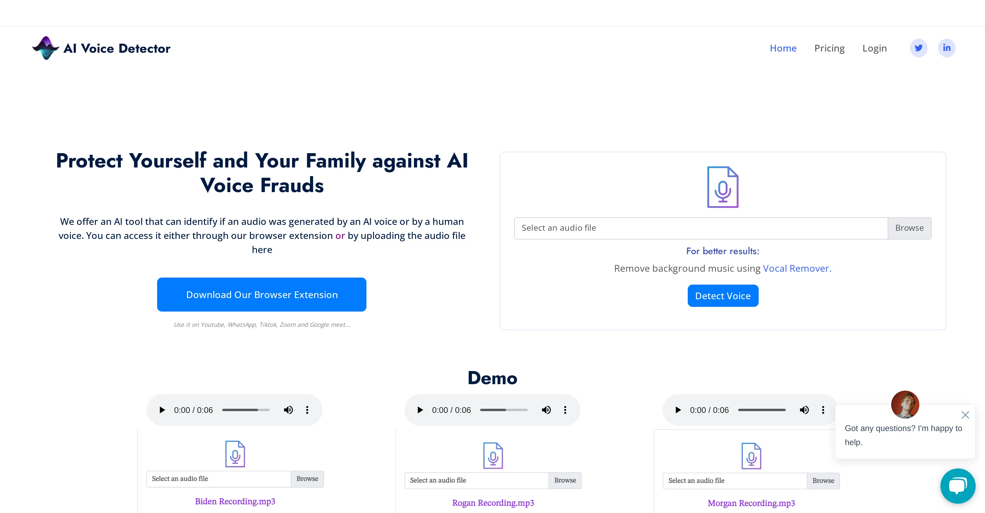 AI Voice Detector screenshot