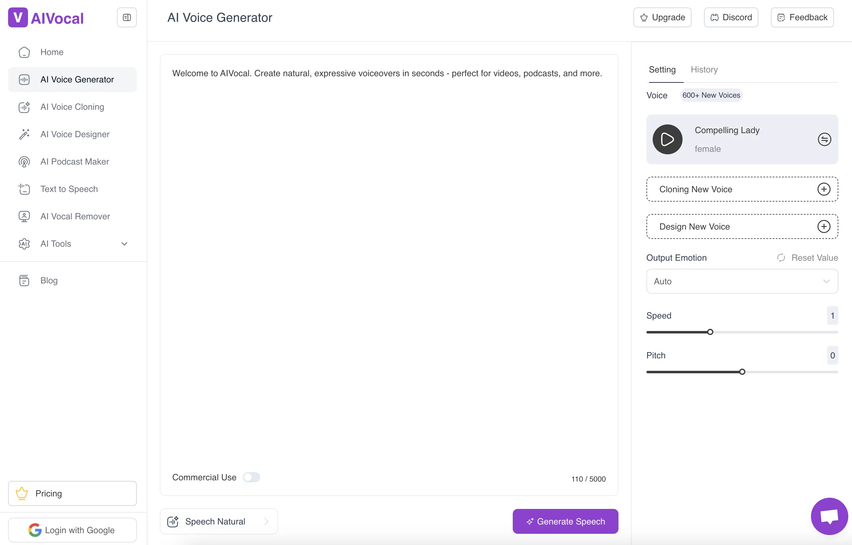 AI Voice Generator by AIVocal screenshot