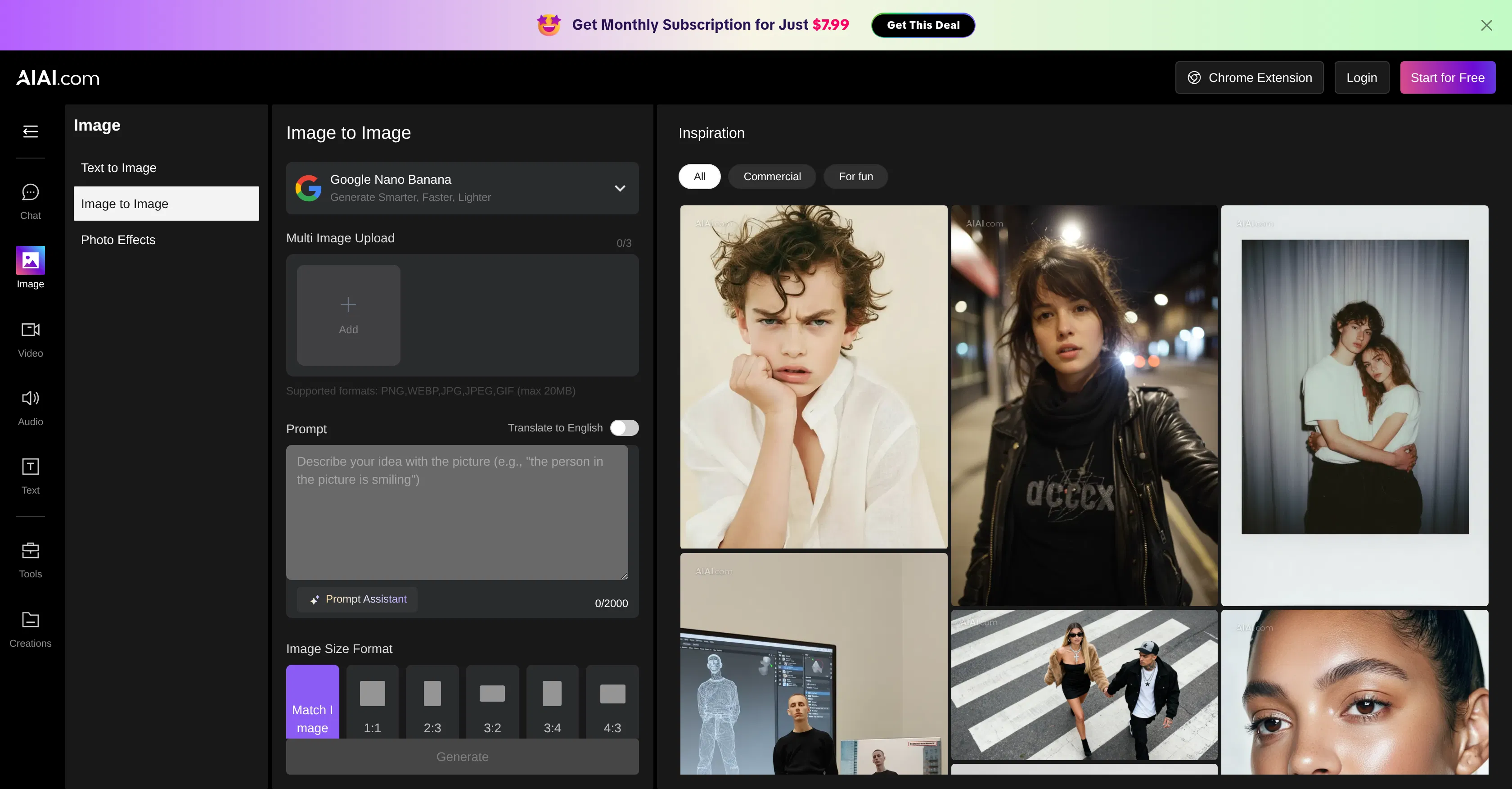 AIAI.com | Image to Image AI Generator screenshot