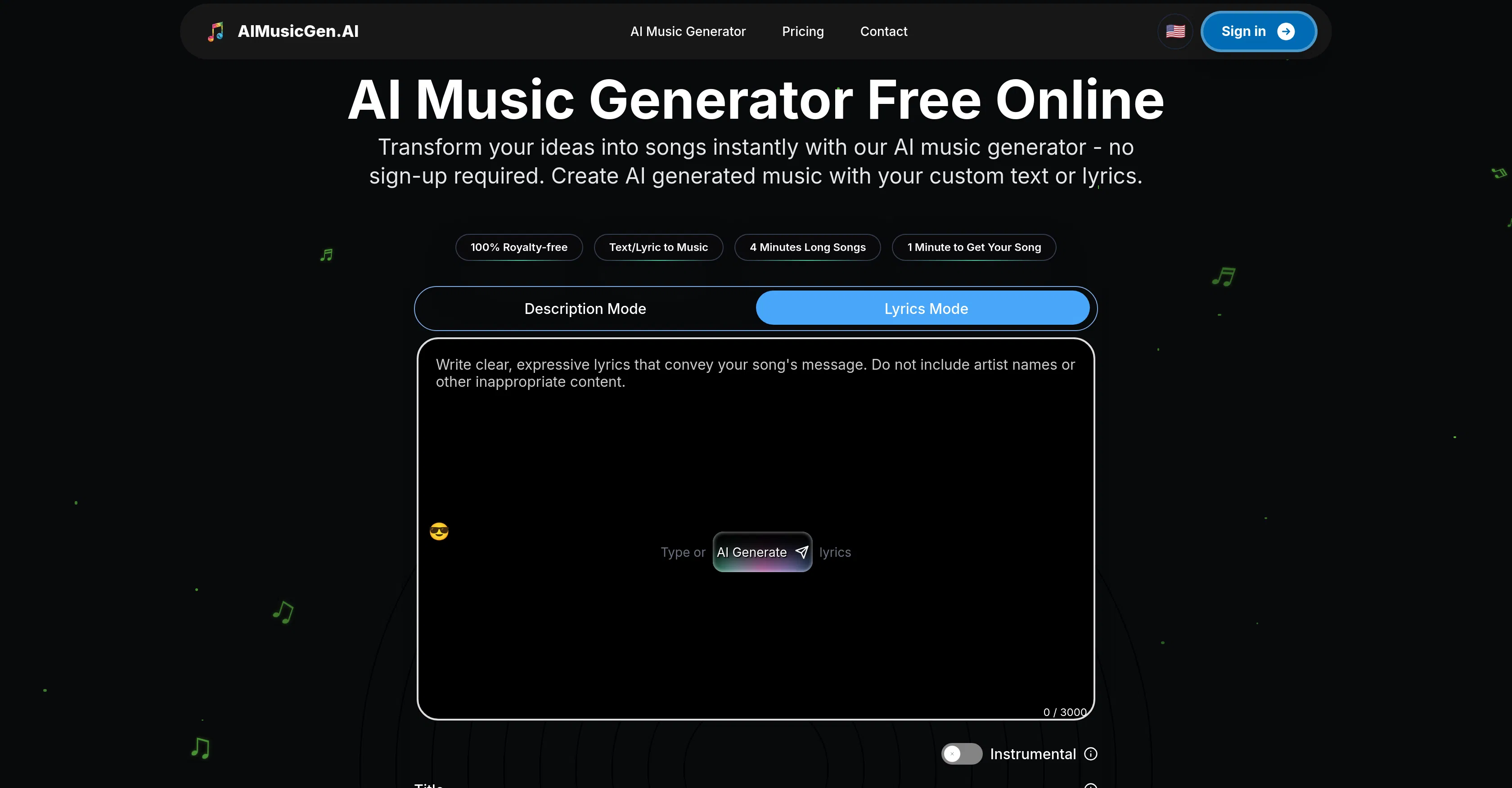 AIMusicGen.ai screenshot