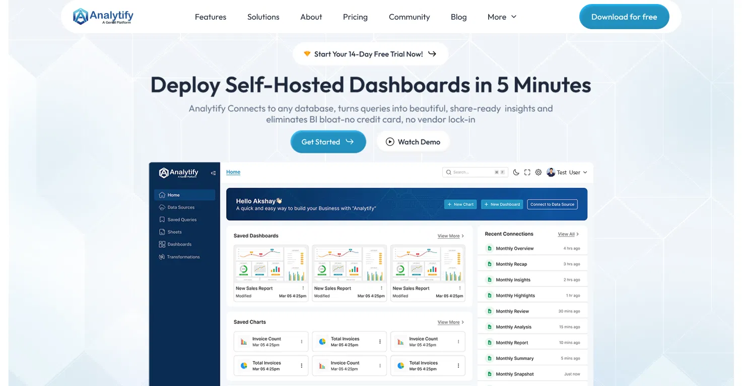 Analytify - A GenBI Platform screenshot