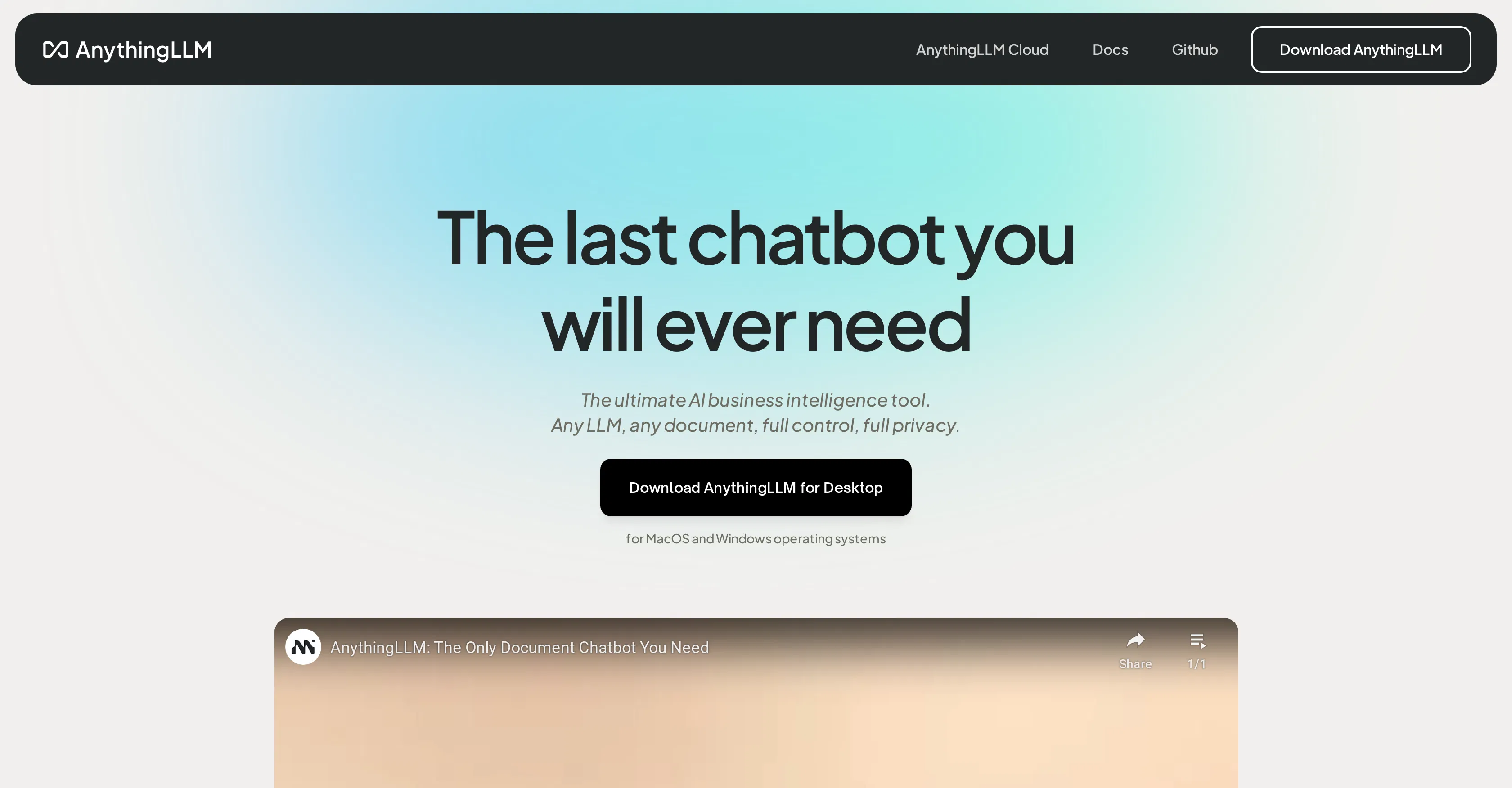 AnythingLLM screenshot