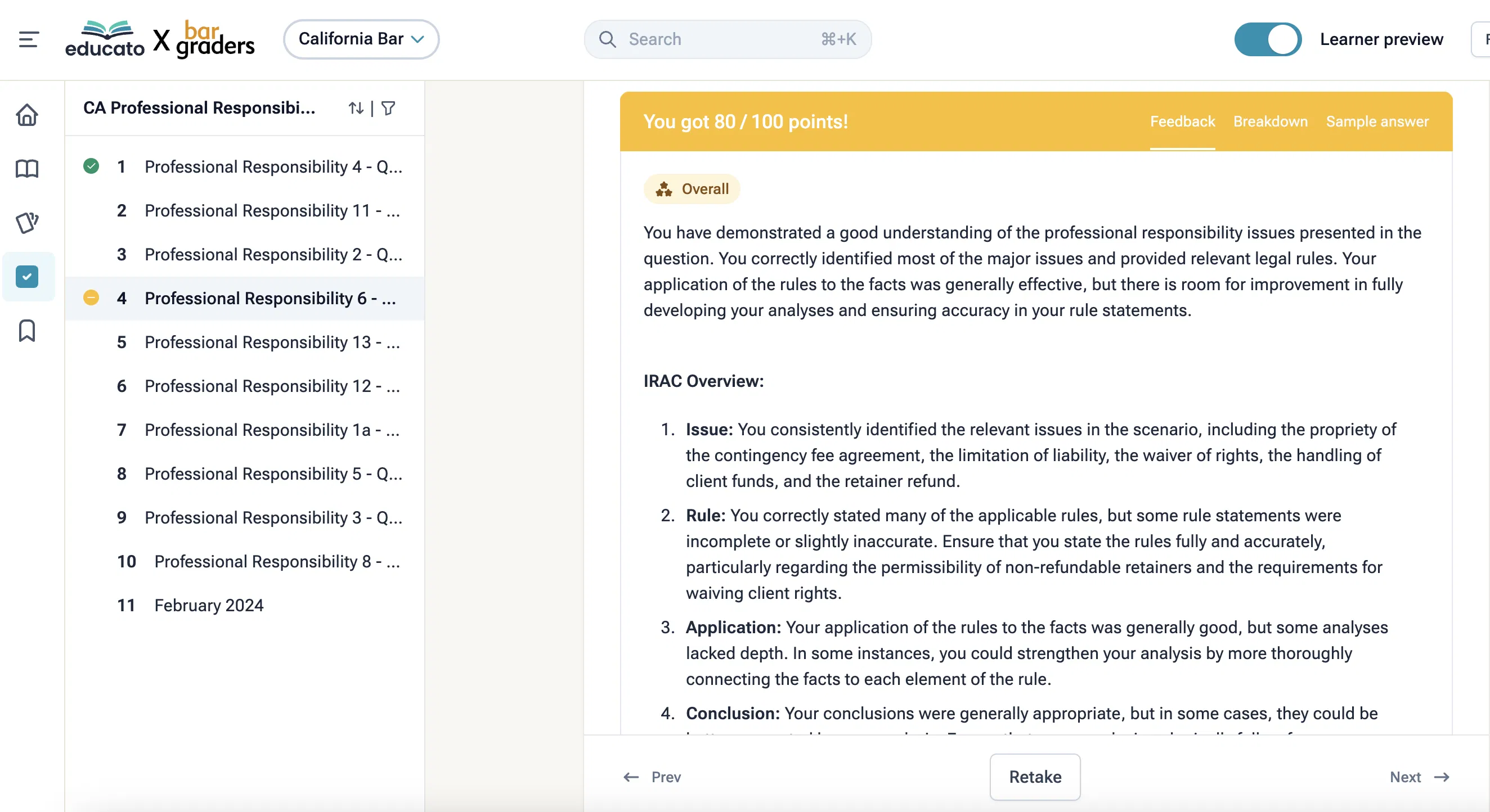 Bar Exam - Educato AI screenshot