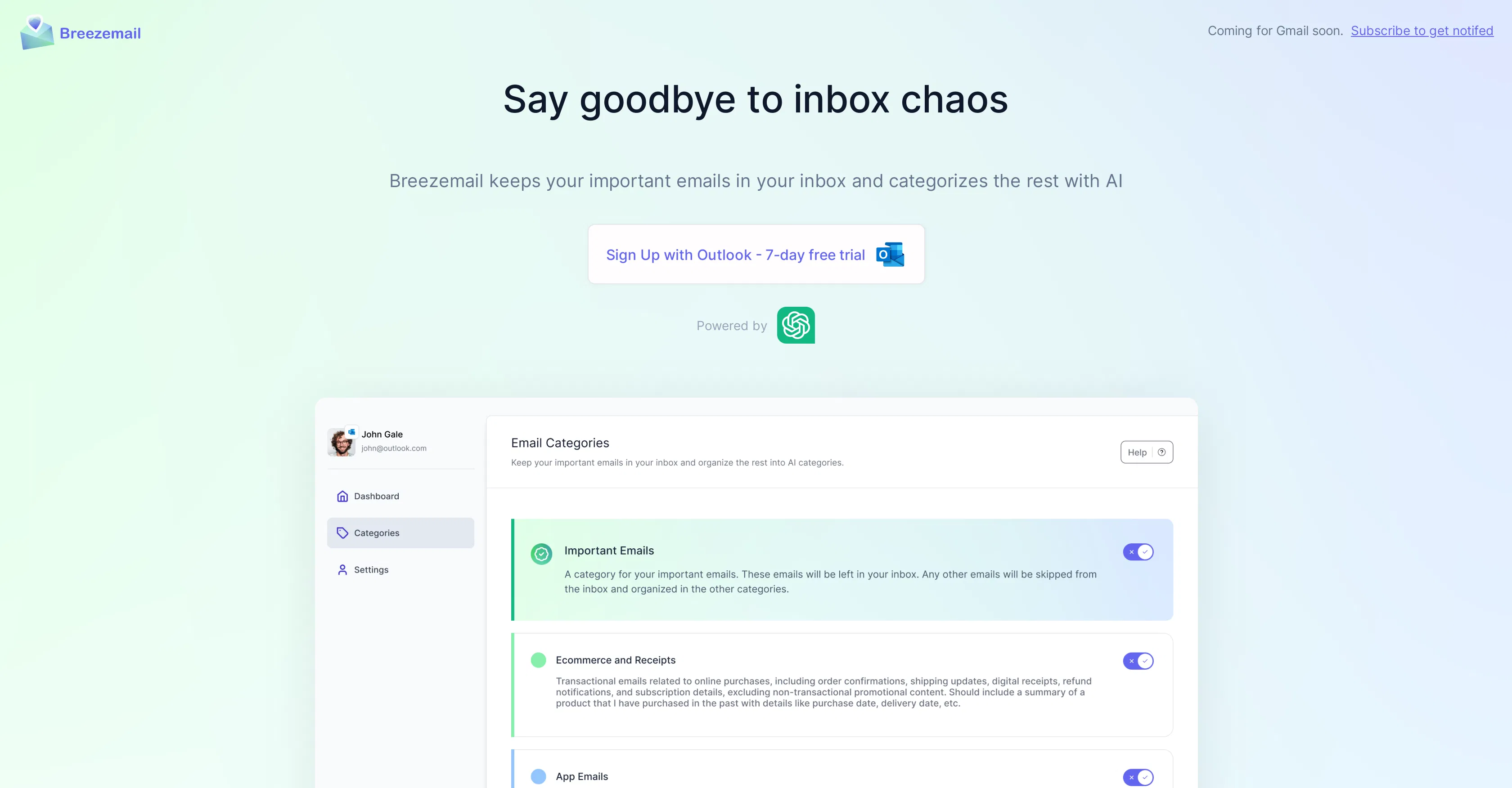 Breezemail screenshot