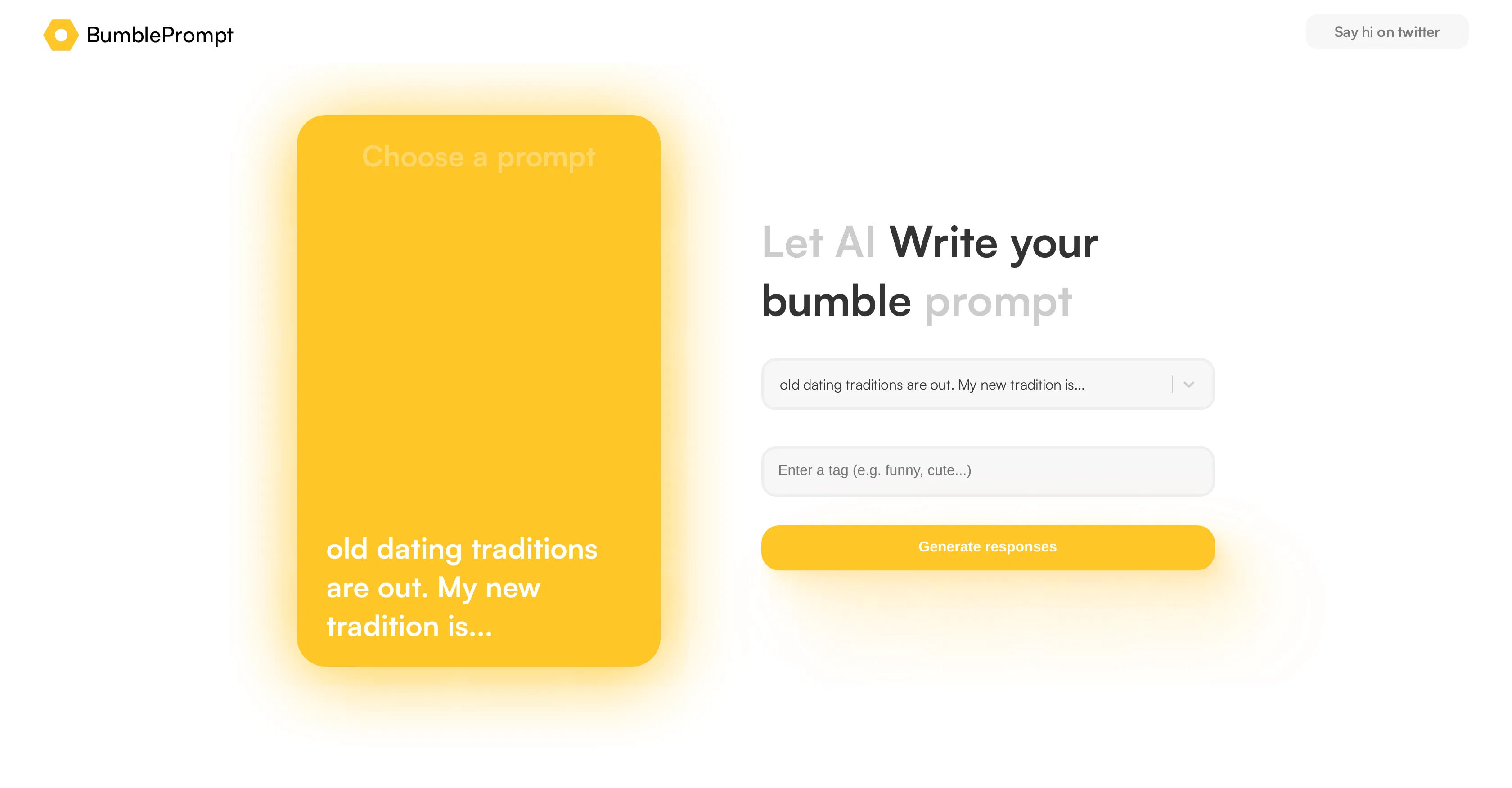 Bumble prompts screenshot