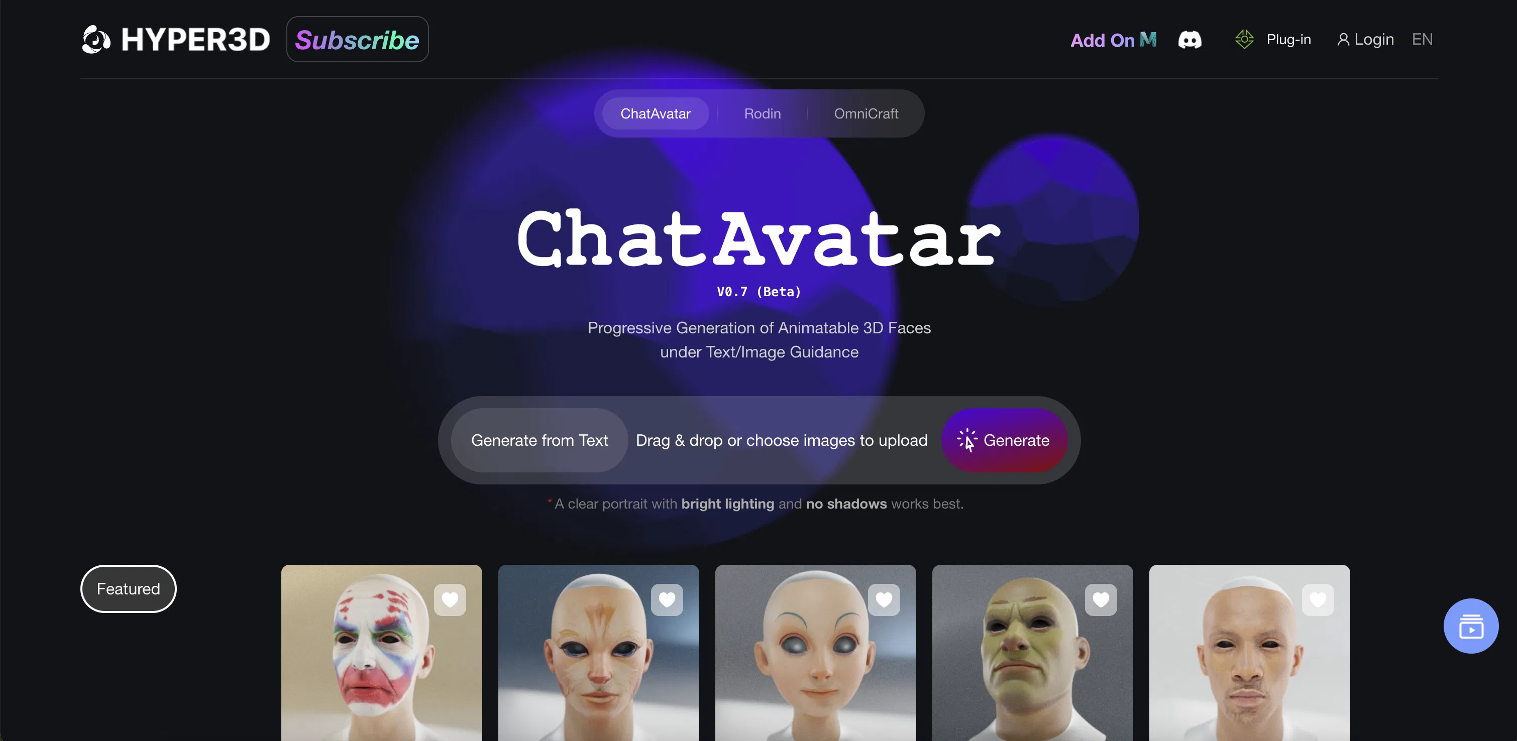 ChatAvatar screenshot