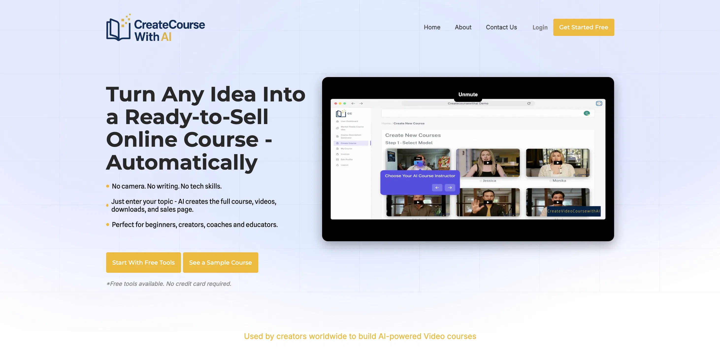 CreateCourseWithAI screenshot