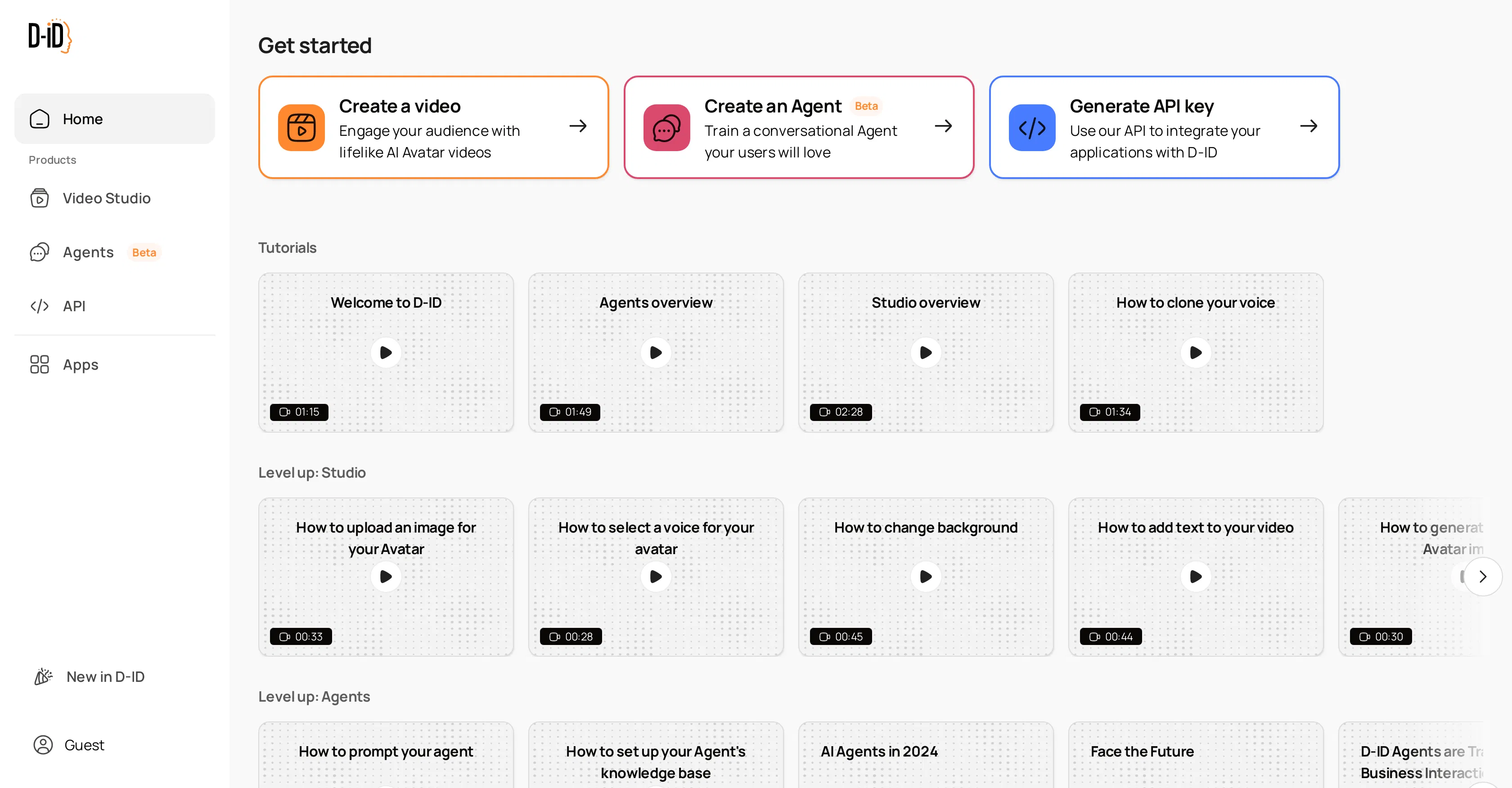 D-ID Creative Reality Studio screenshot