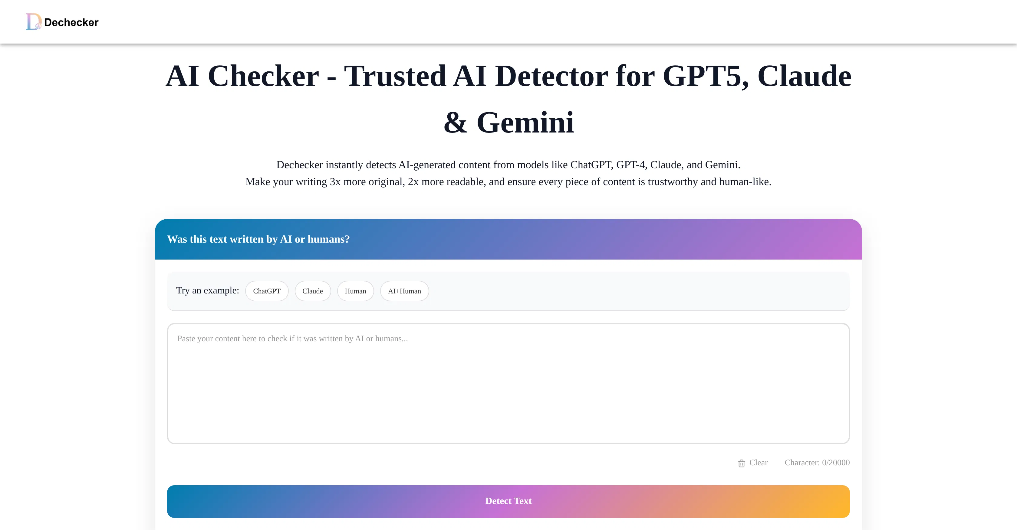 Dechecker AI screenshot