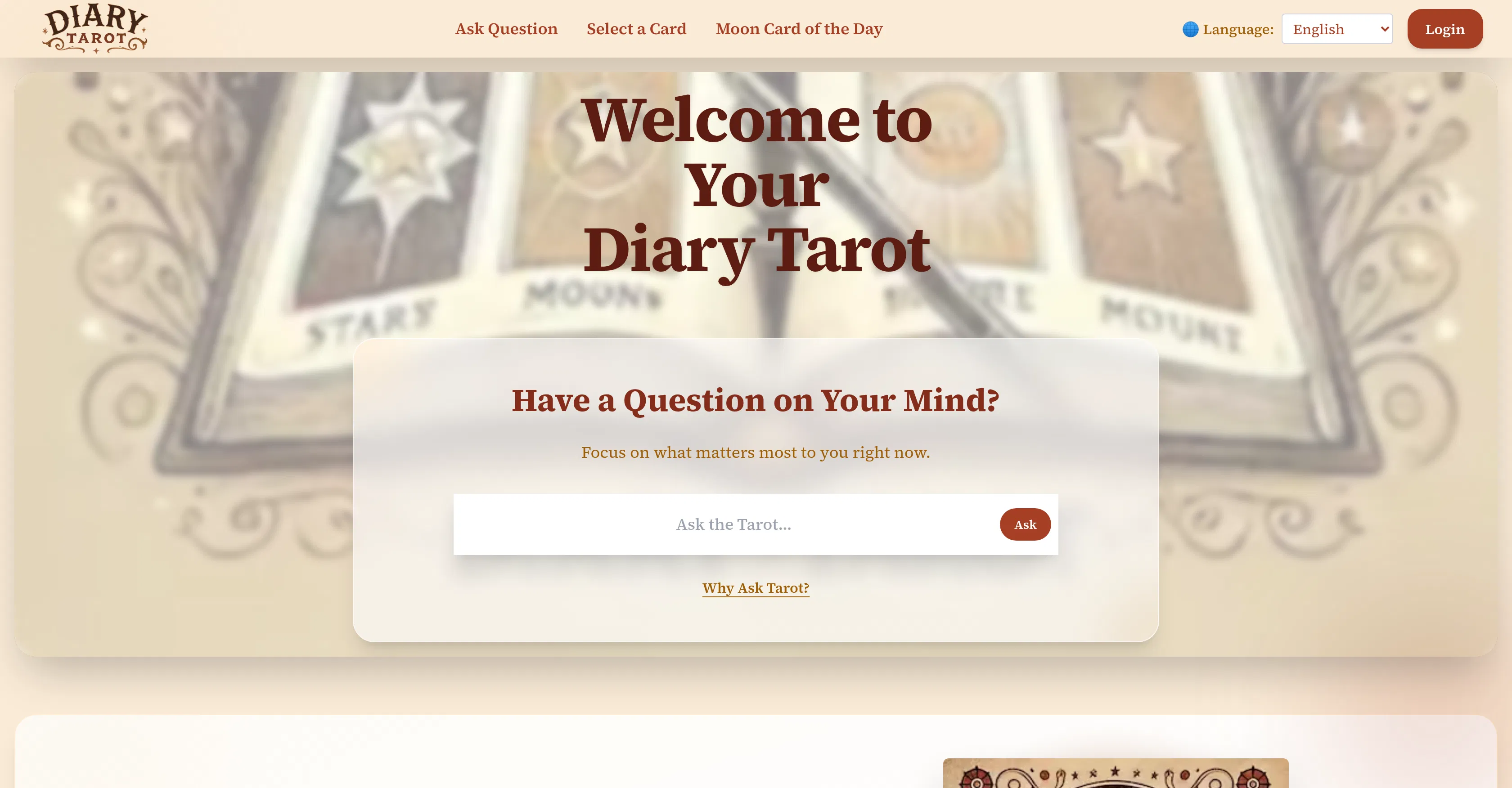 Diary Tarot screenshot