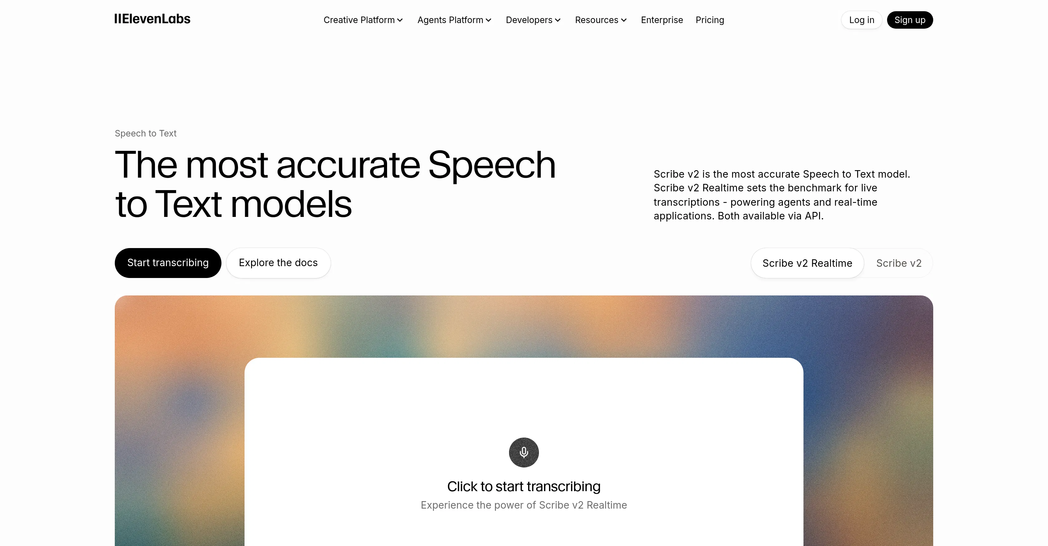 ElevenLabs Scribe screenshot