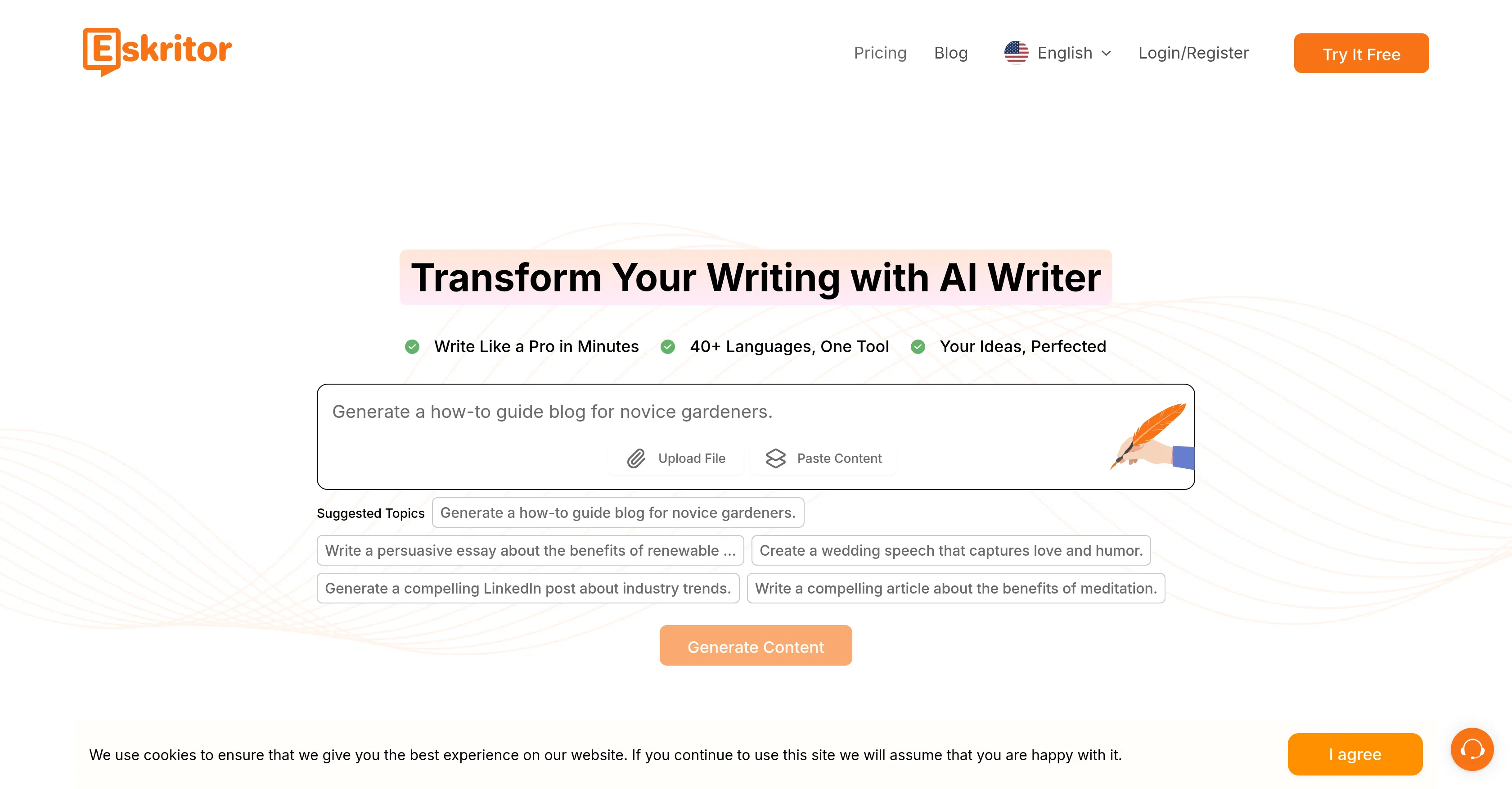 Eskritor AI Writer screenshot