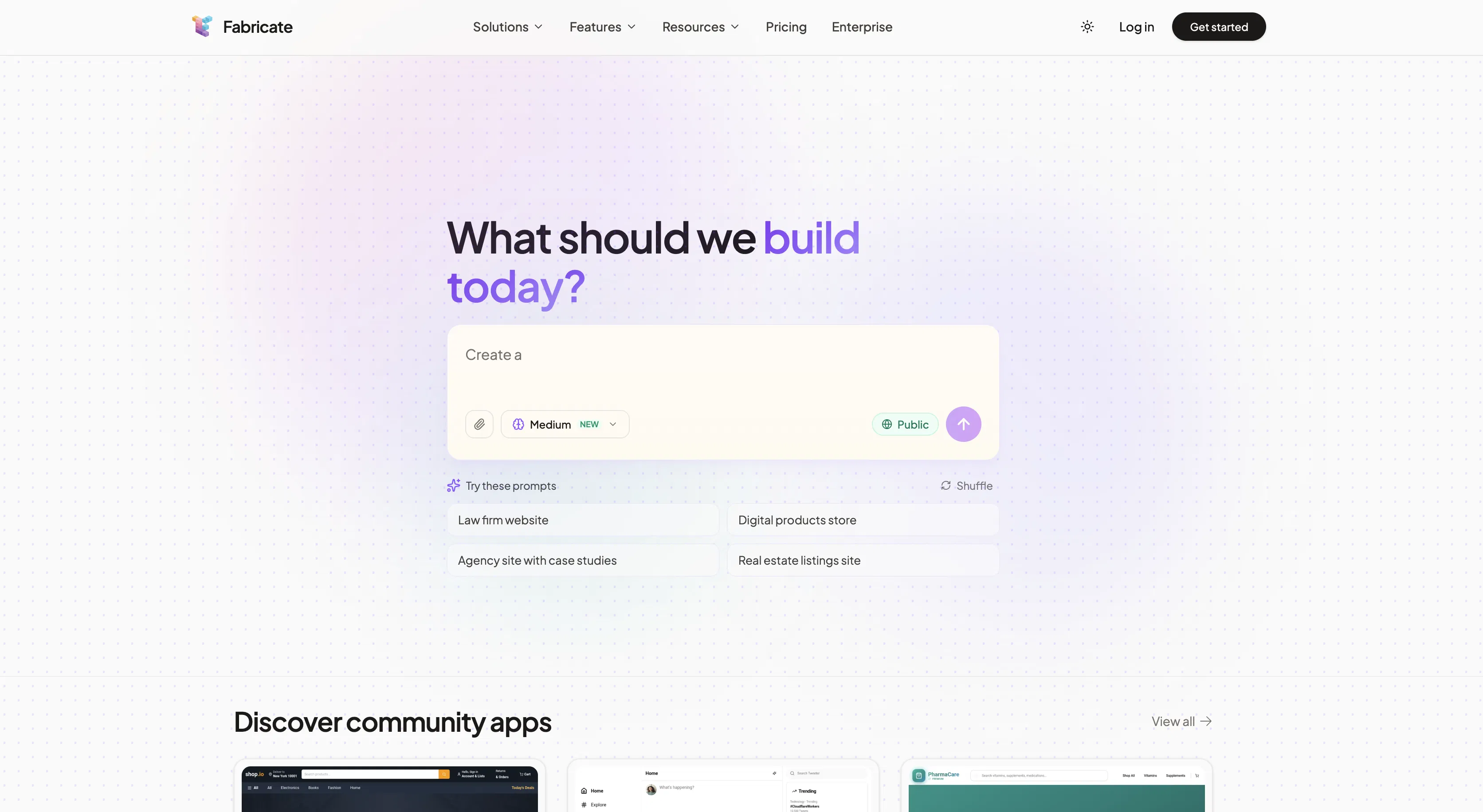 Fabricate screenshot