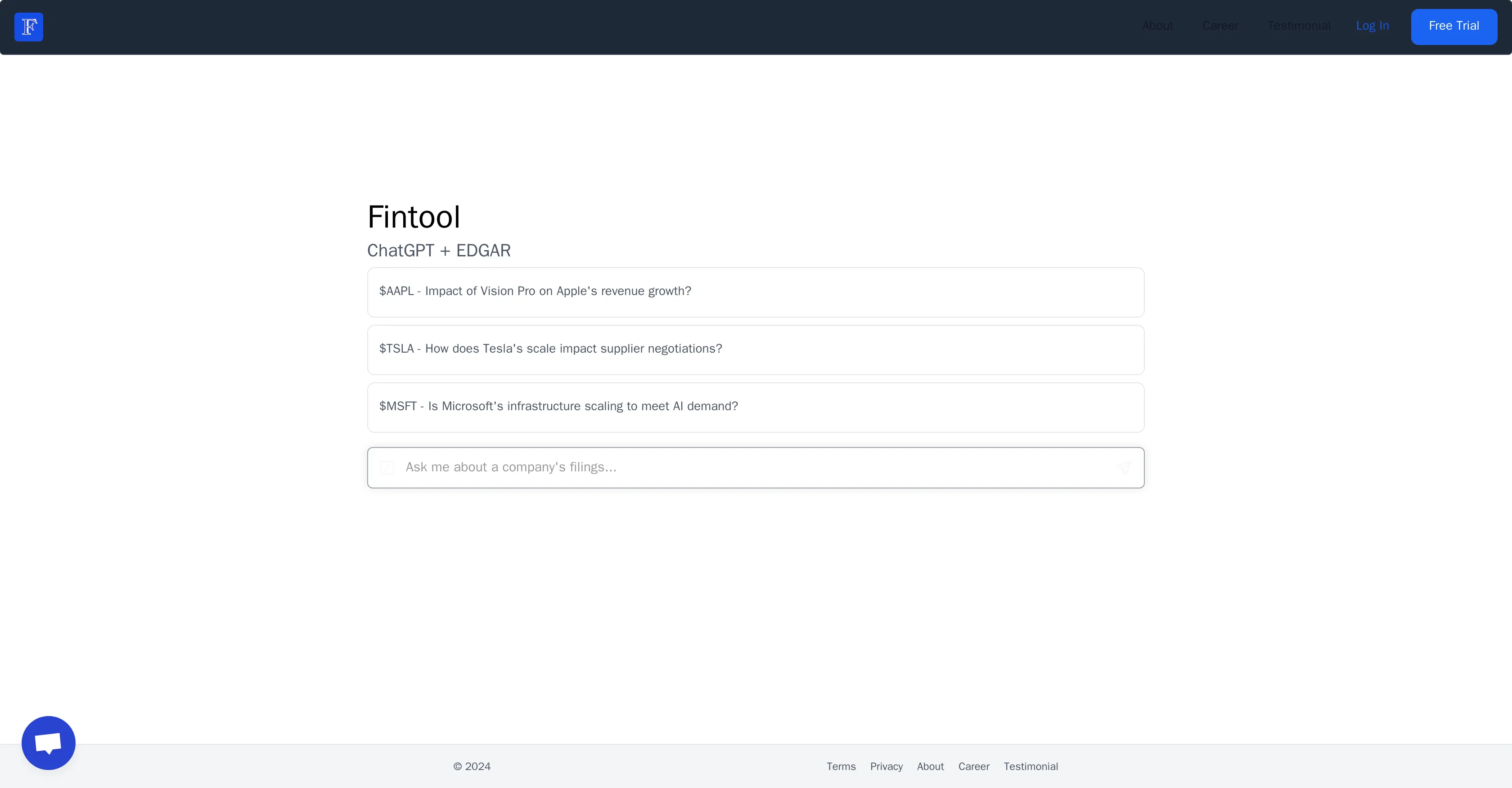 Fintool screenshot