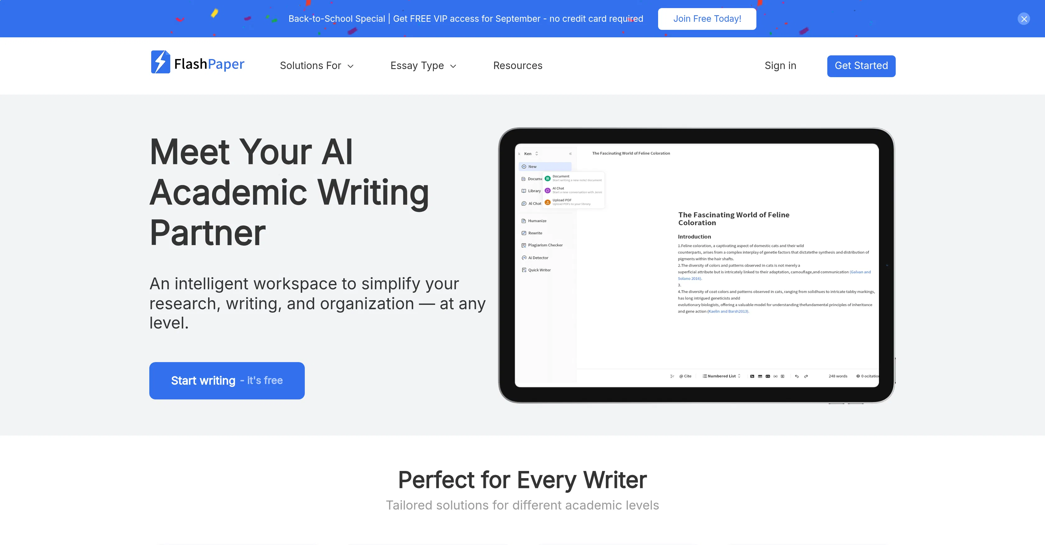 FlashPaper.ai screenshot
