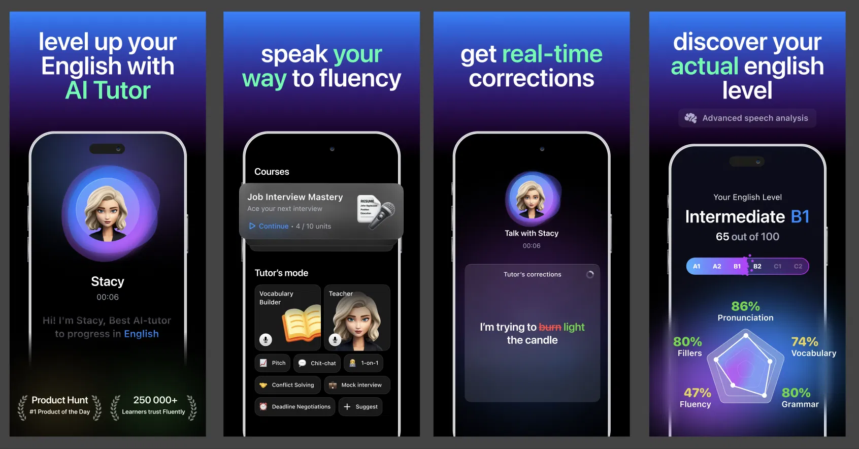 Fluently: AI English Tutor screenshot