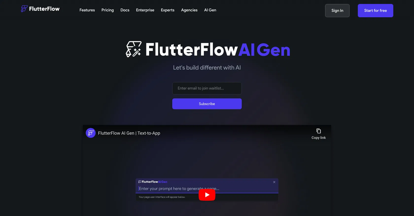 FlutterFlow AI Gen screenshot