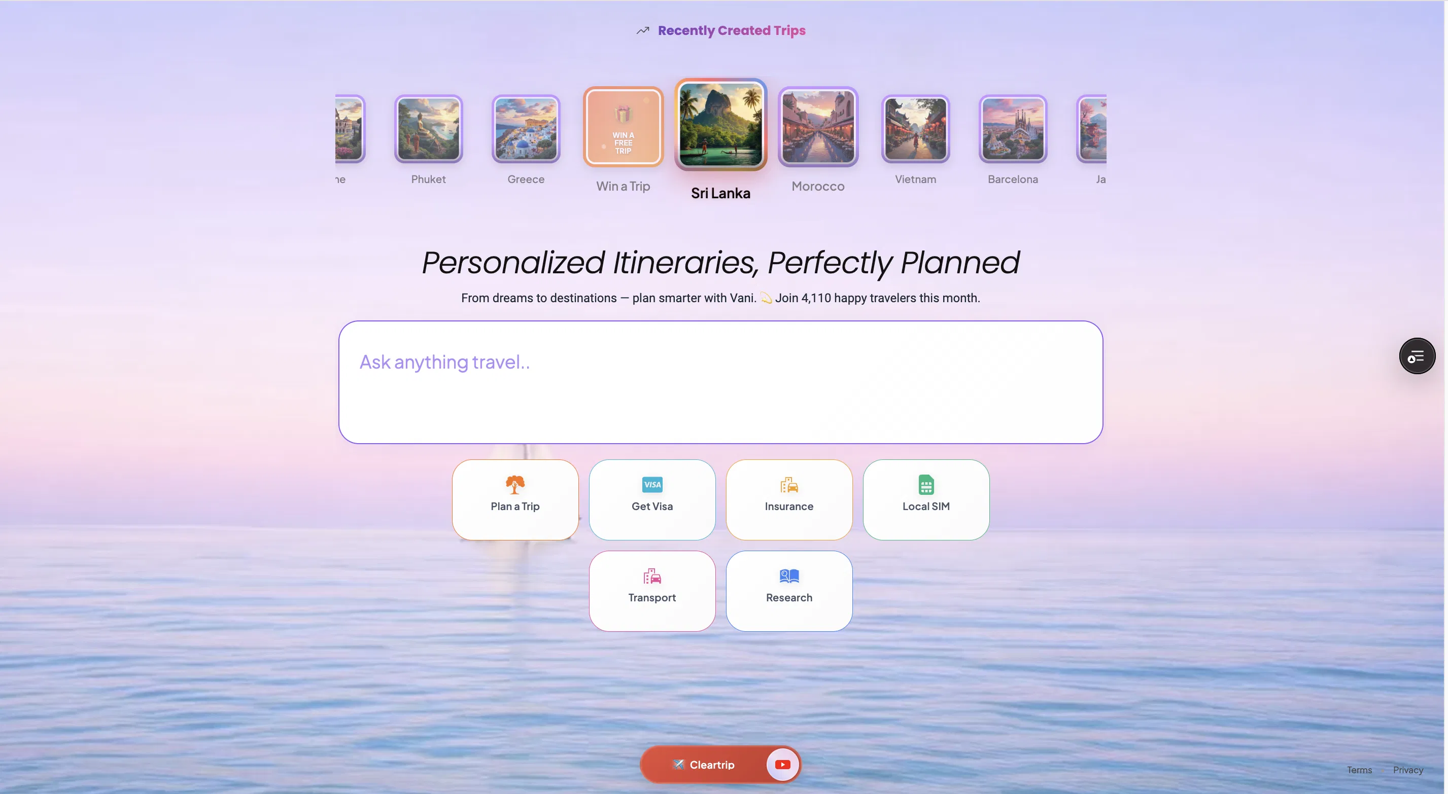 g8trip AI Travel Planner screenshot