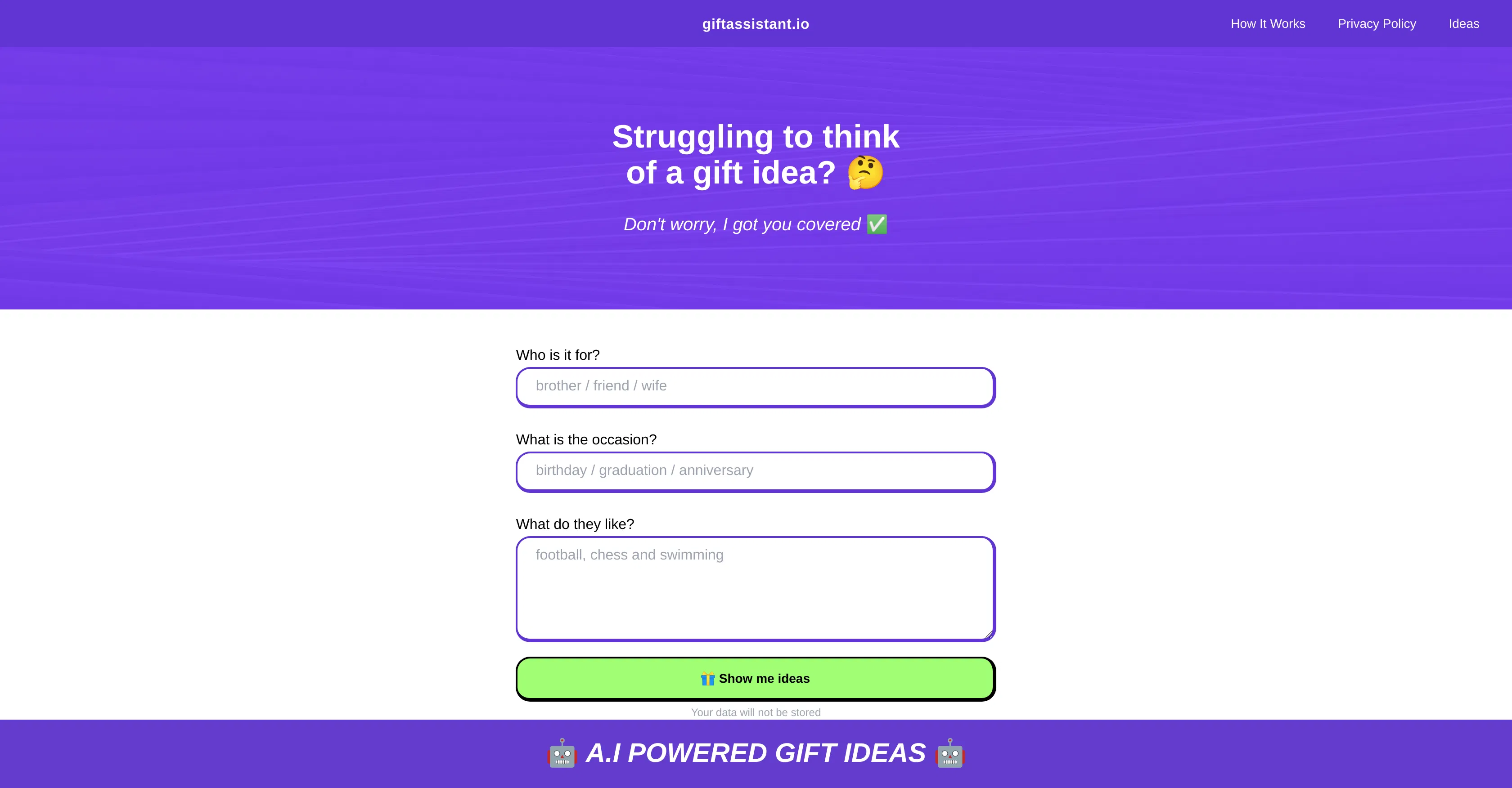 Giftassistant screenshot