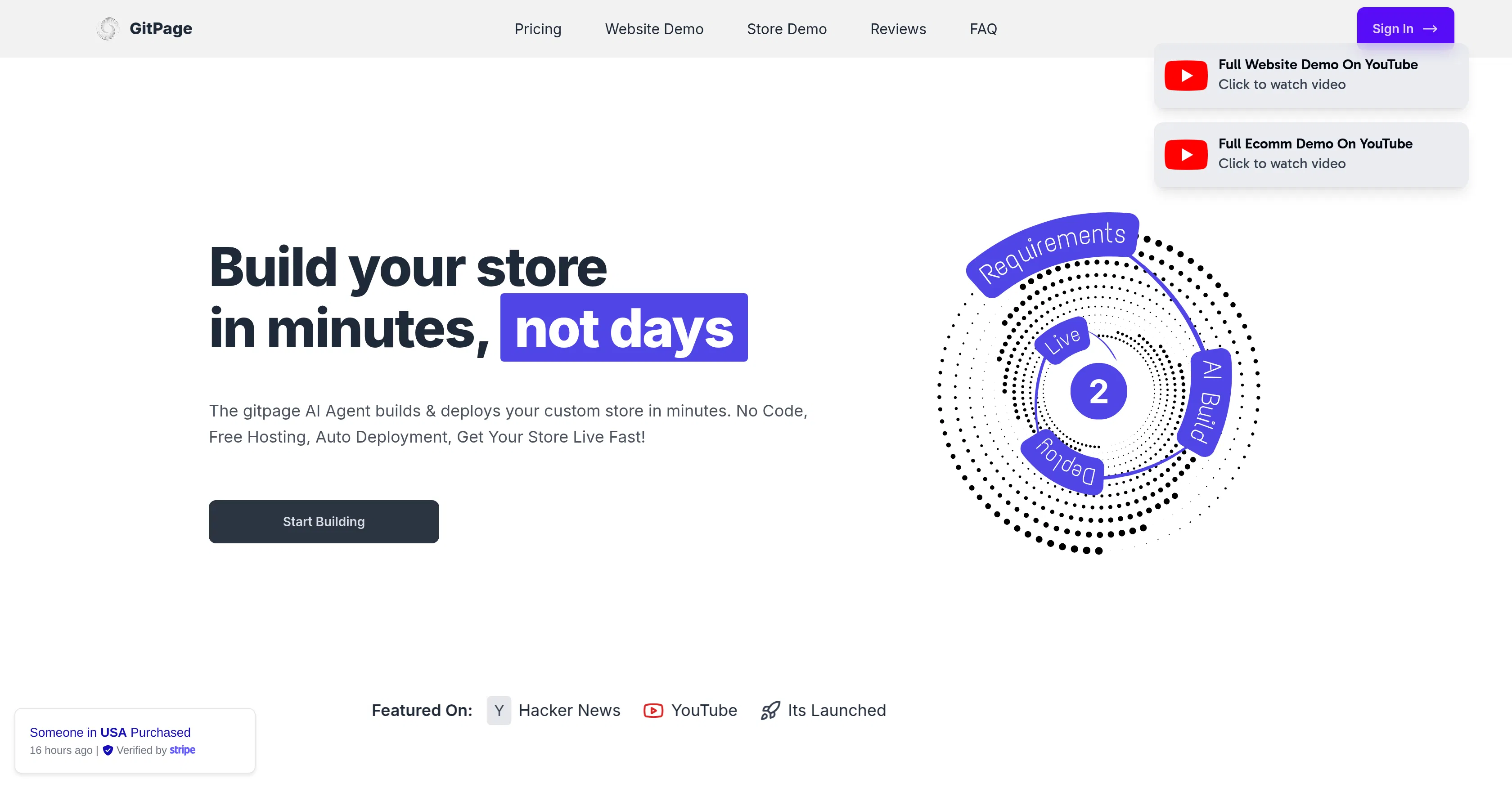 GitPage AI Website Builder screenshot