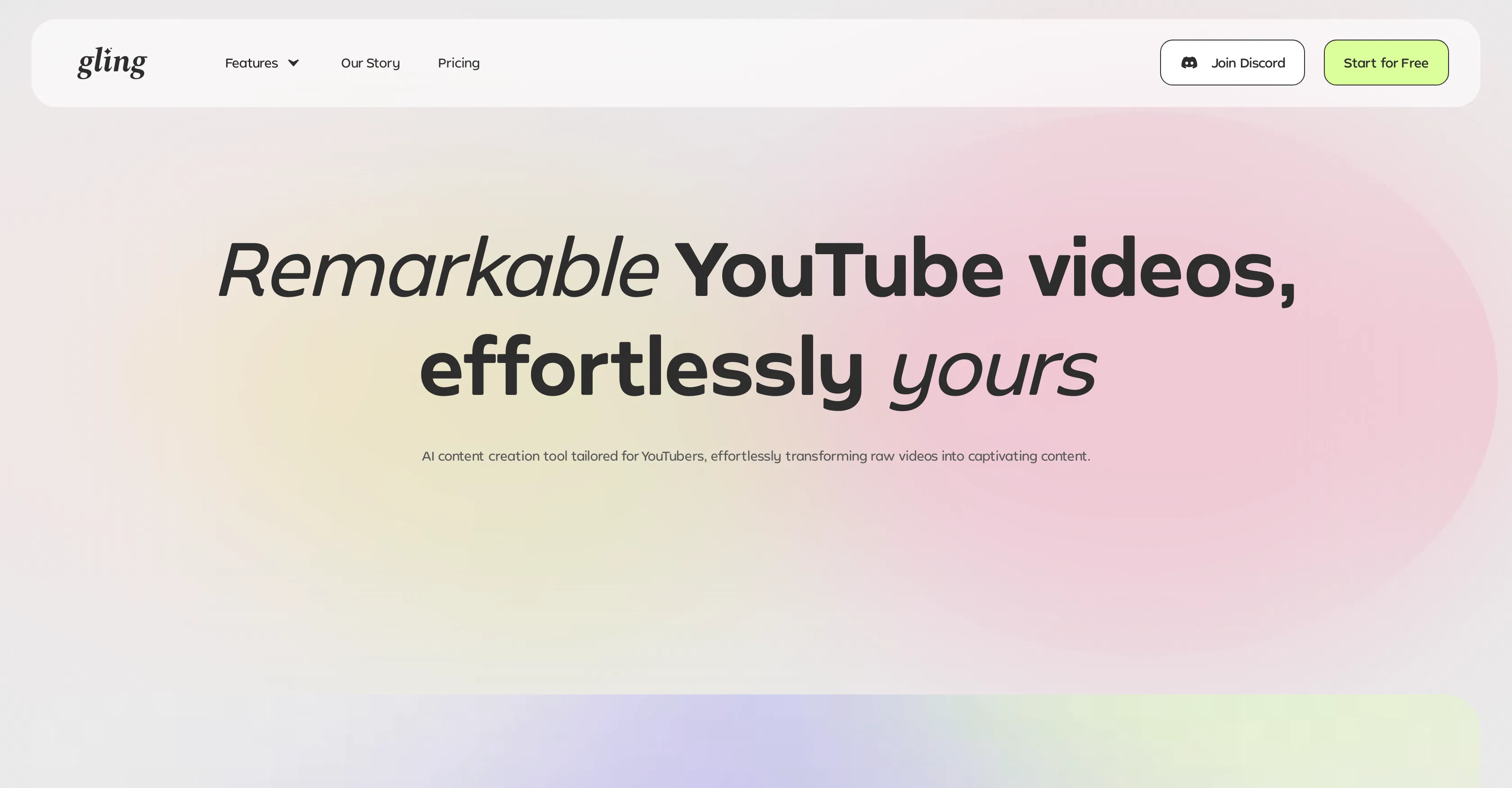 Gling - AI Video Editing Software for YouTube screenshot
