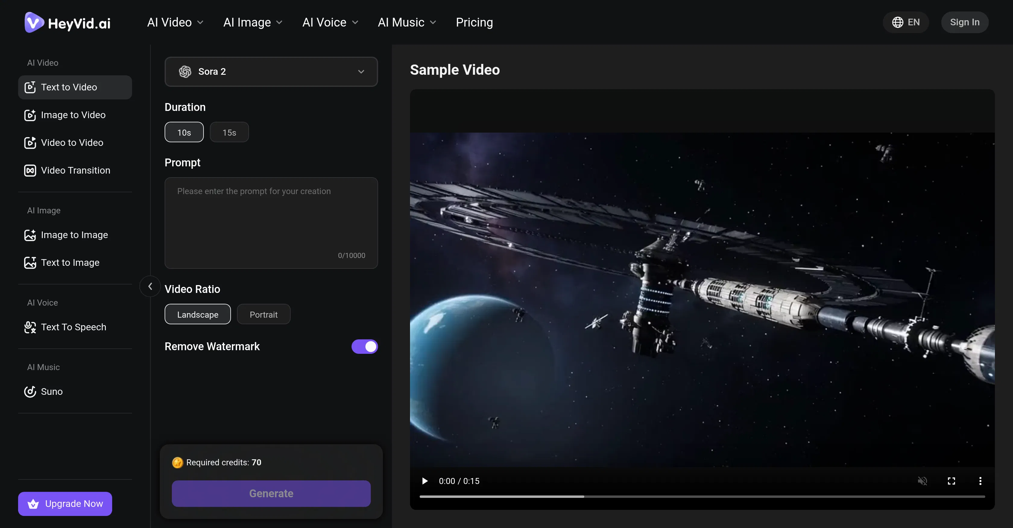 HeyVid AI screenshot