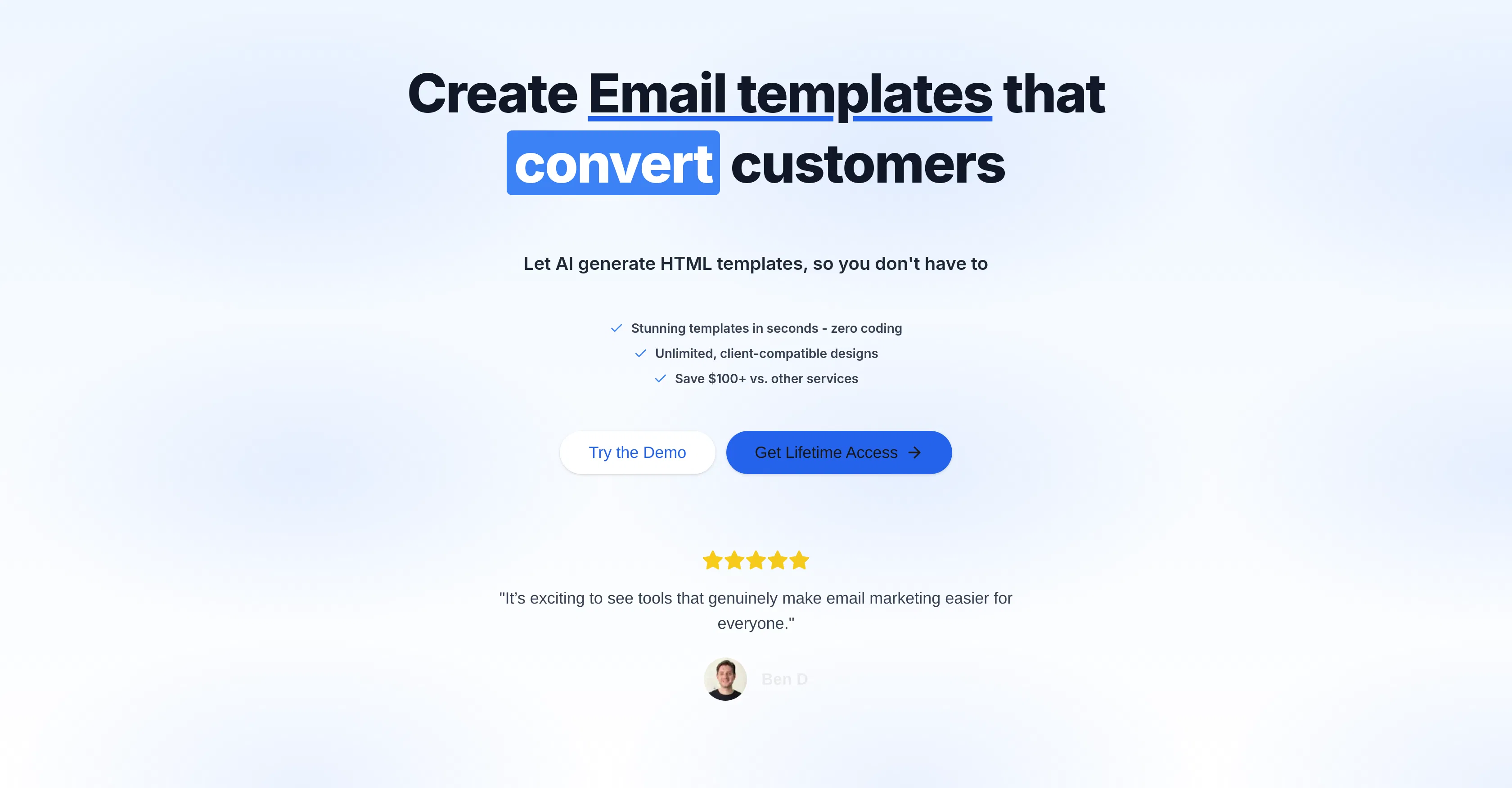 HTML Email screenshot