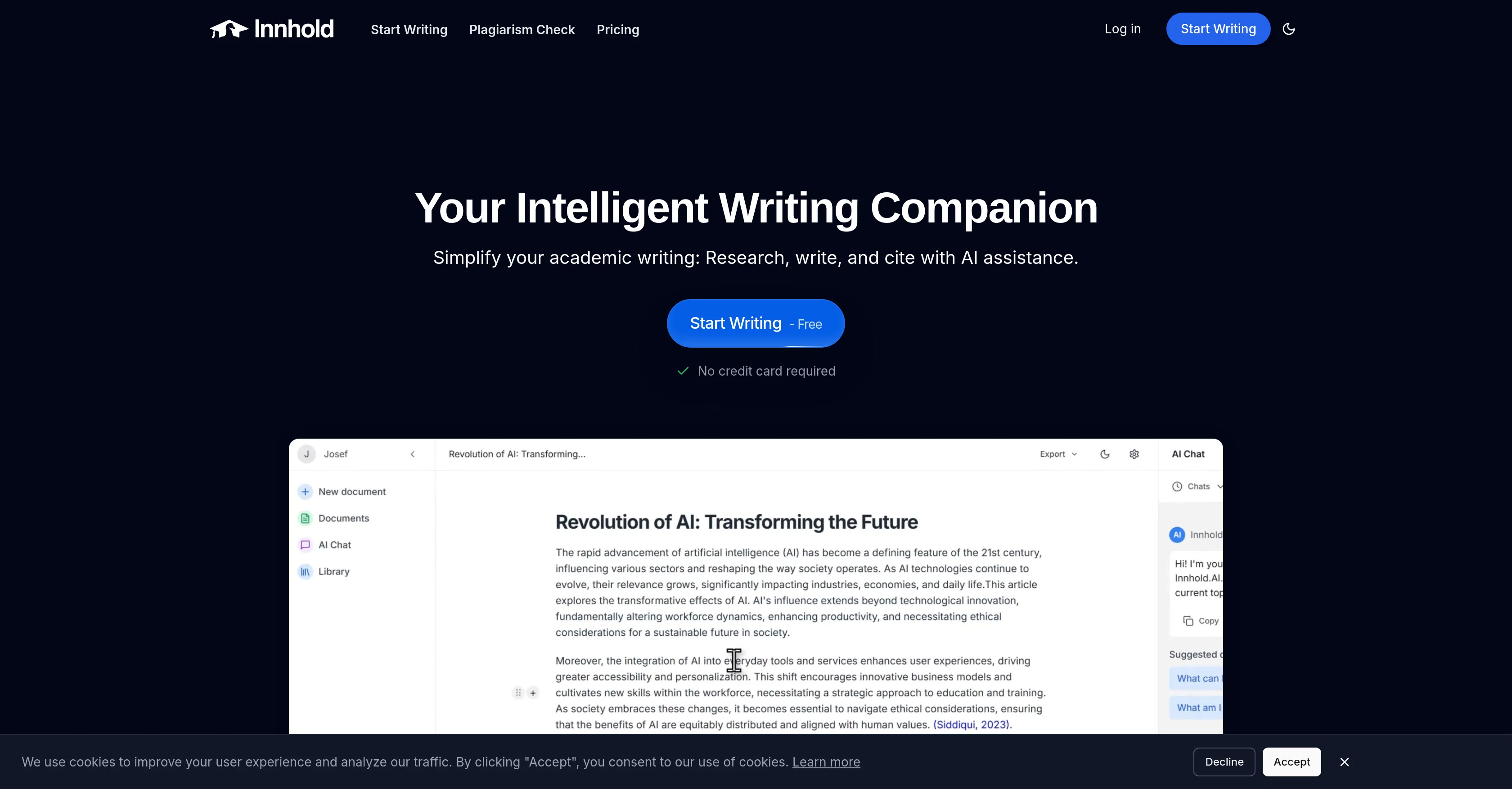 Innhold.ai screenshot