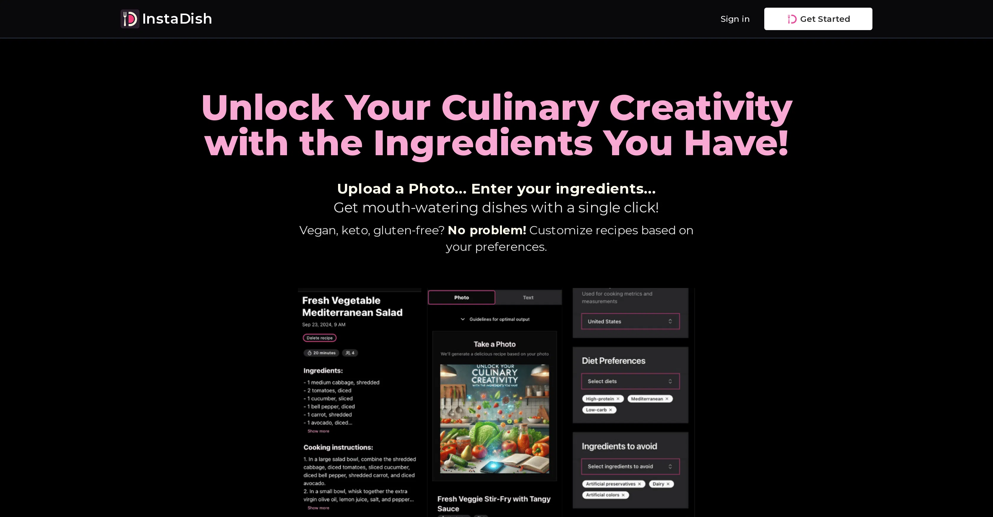 InstaDish screenshot