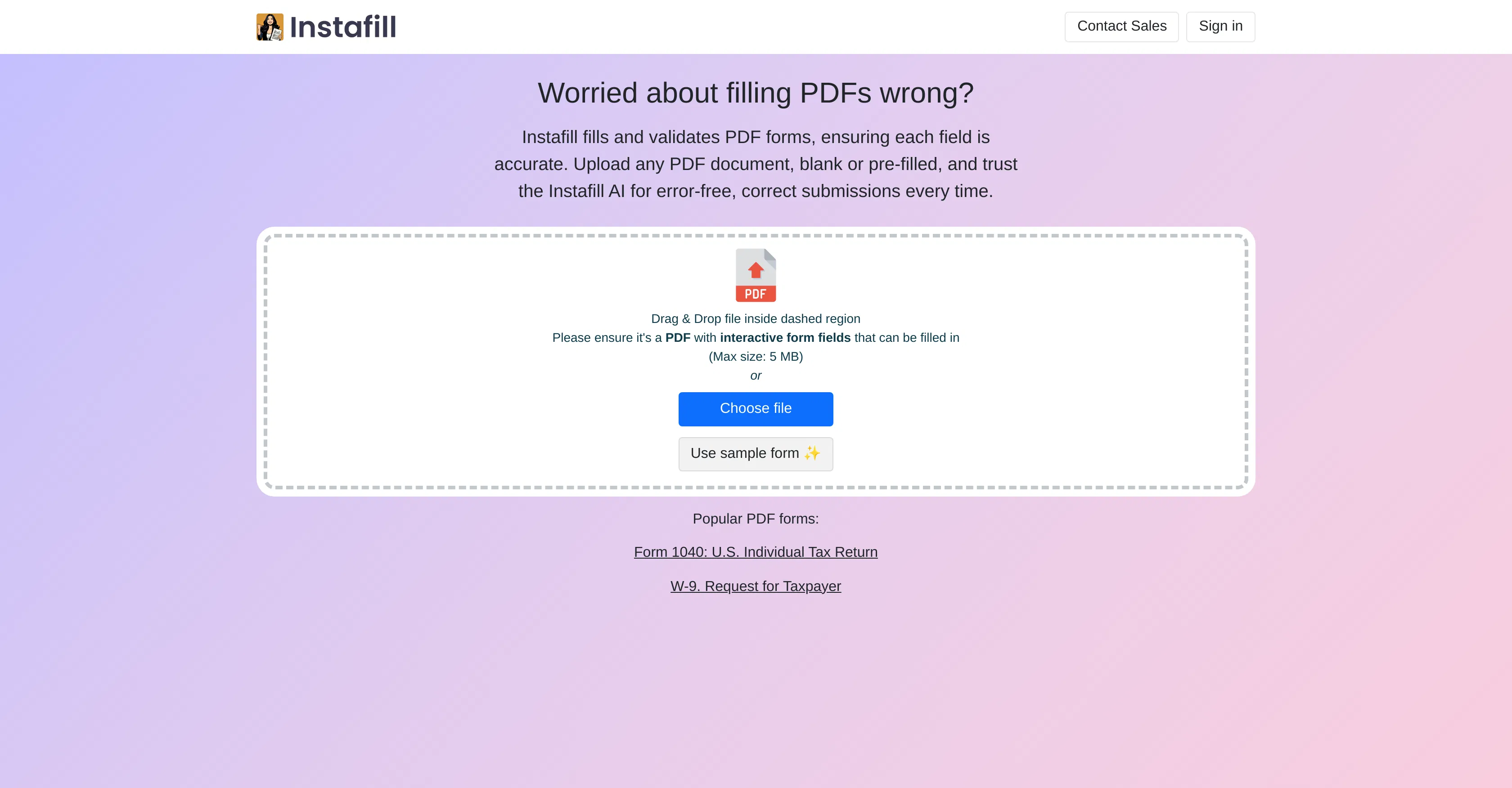 Instafill screenshot