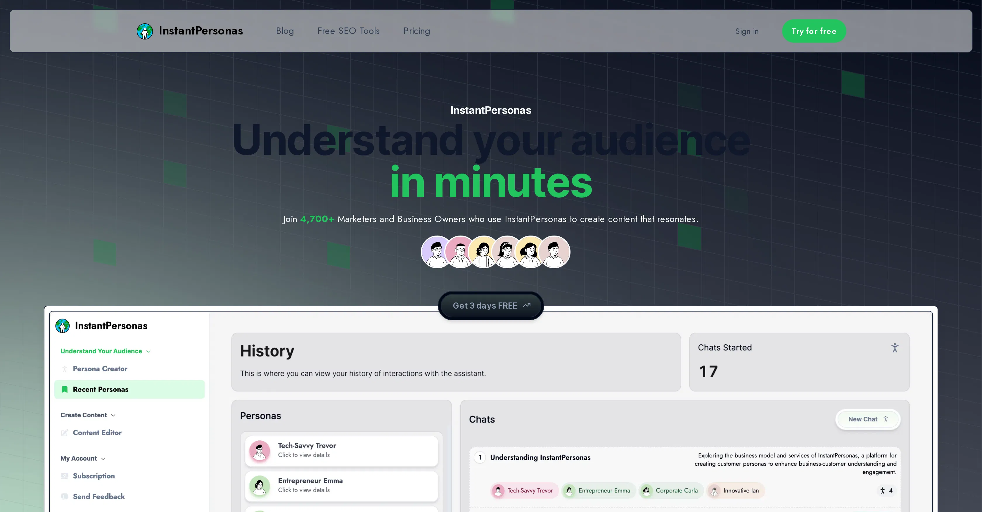 InstantPersonas screenshot