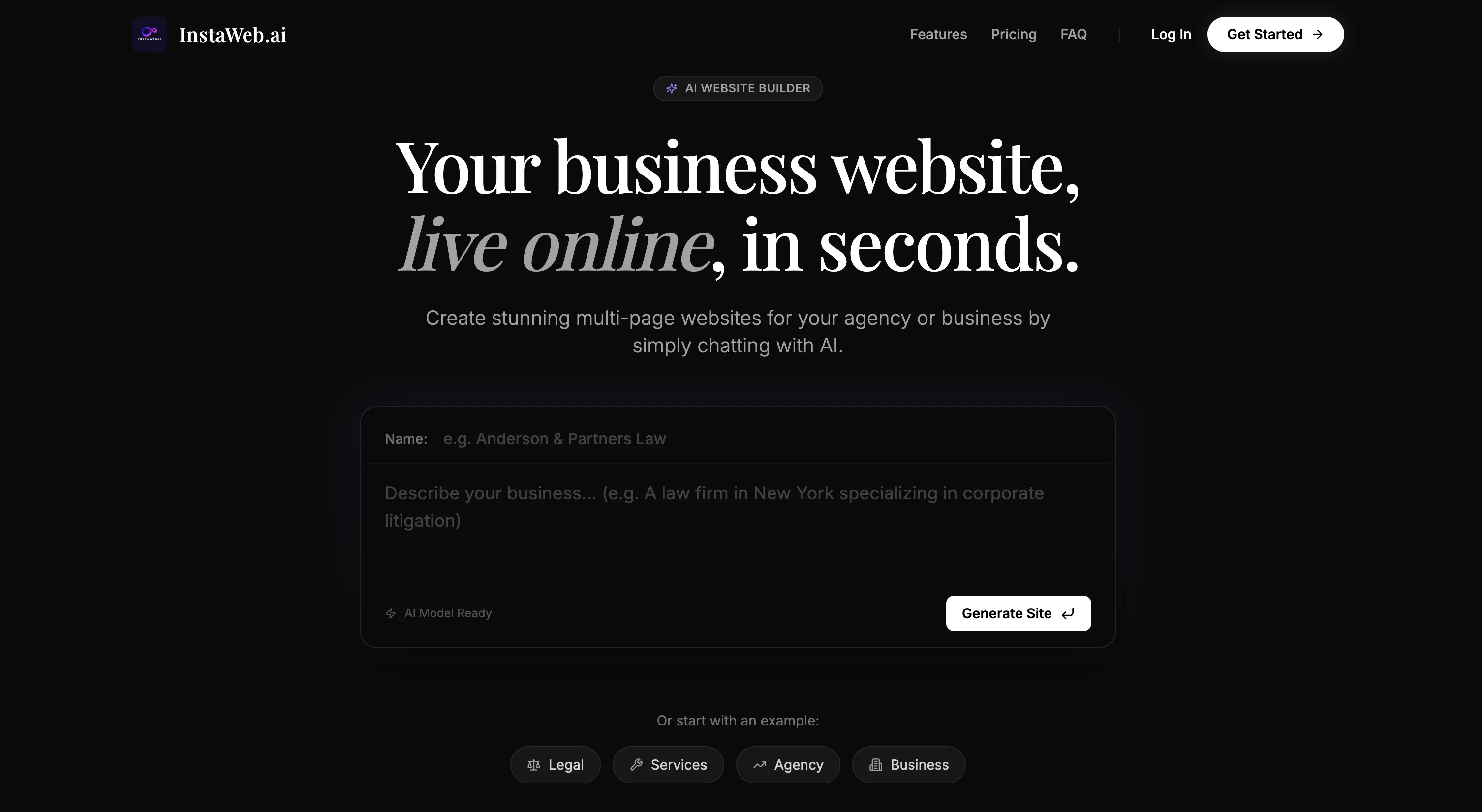 InstaWebAI screenshot