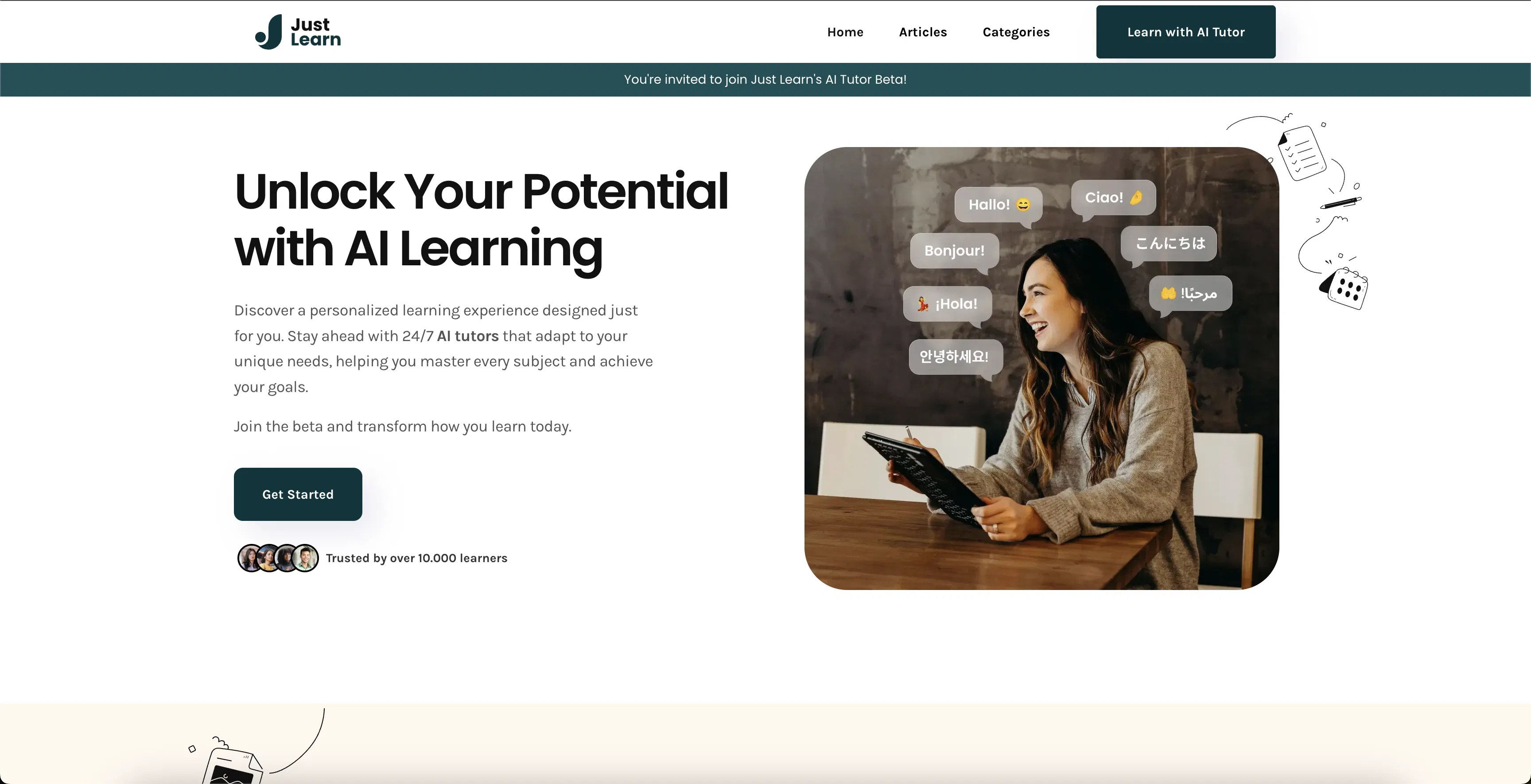 Justlearn screenshot